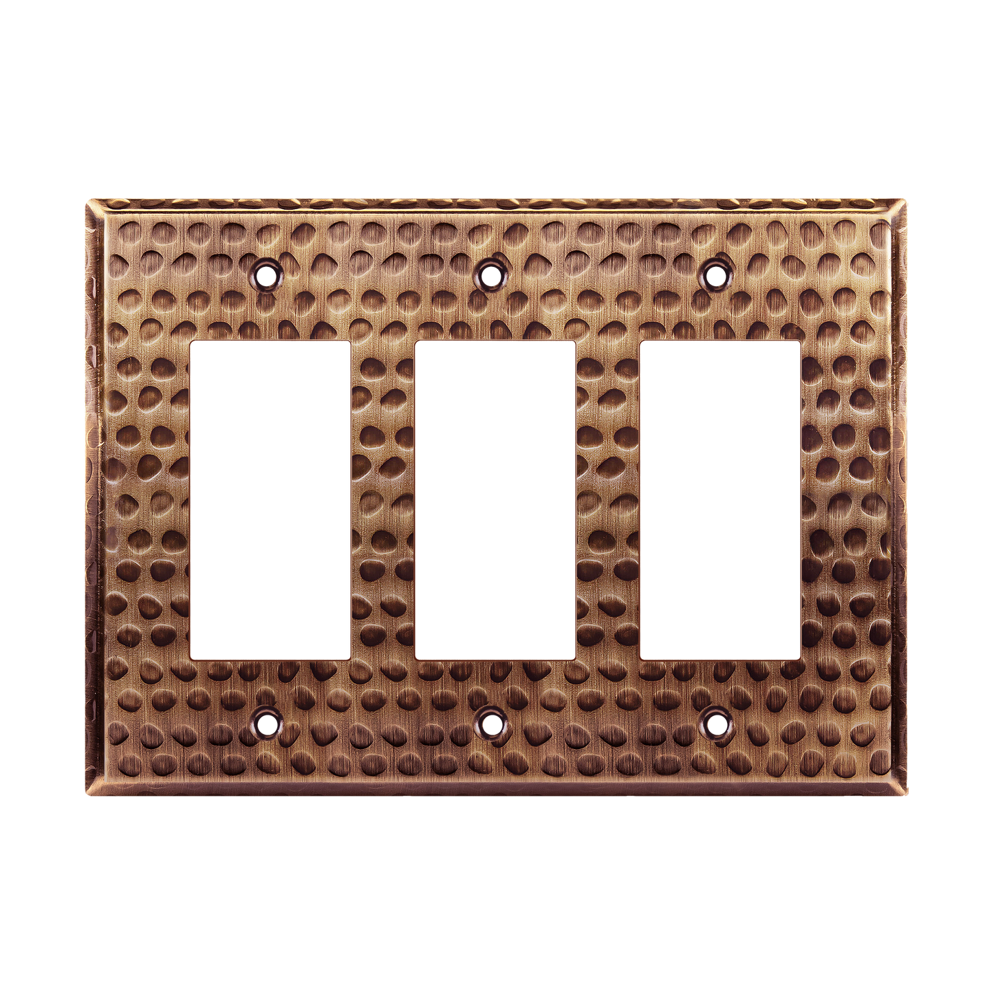 Decorator Switch or Receptacle Metal Wall Plate, Stainless Steel Outlet Cover, Corrosion Resistant, 3-Gang, Mid-Size