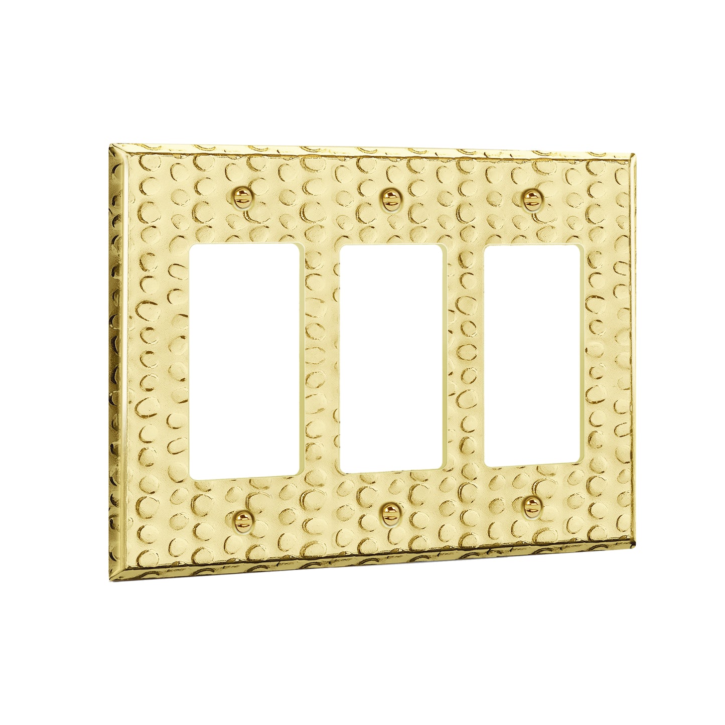 Decorator Switch or Receptacle Metal Wall Plate, Stainless Steel Outlet Cover, Corrosion Resistant, 3-Gang, Mid-Size