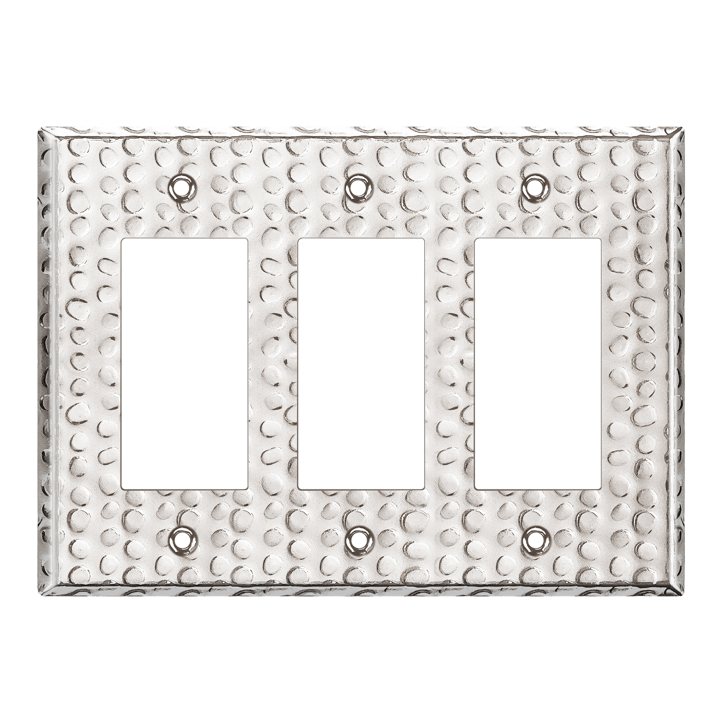 Decorator Switch or Receptacle Metal Wall Plate, Stainless Steel Outlet Cover, Corrosion Resistant, 3-Gang, Mid-Size