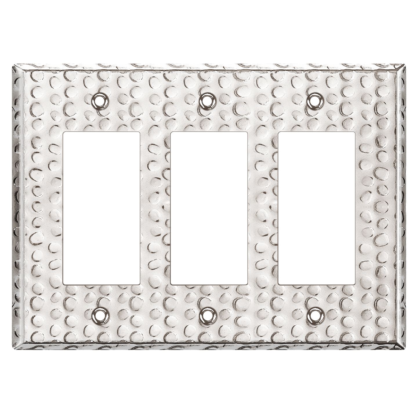Decorator Switch or Receptacle Metal Wall Plate, Stainless Steel Outlet Cover, Corrosion Resistant, 3-Gang, Mid-Size