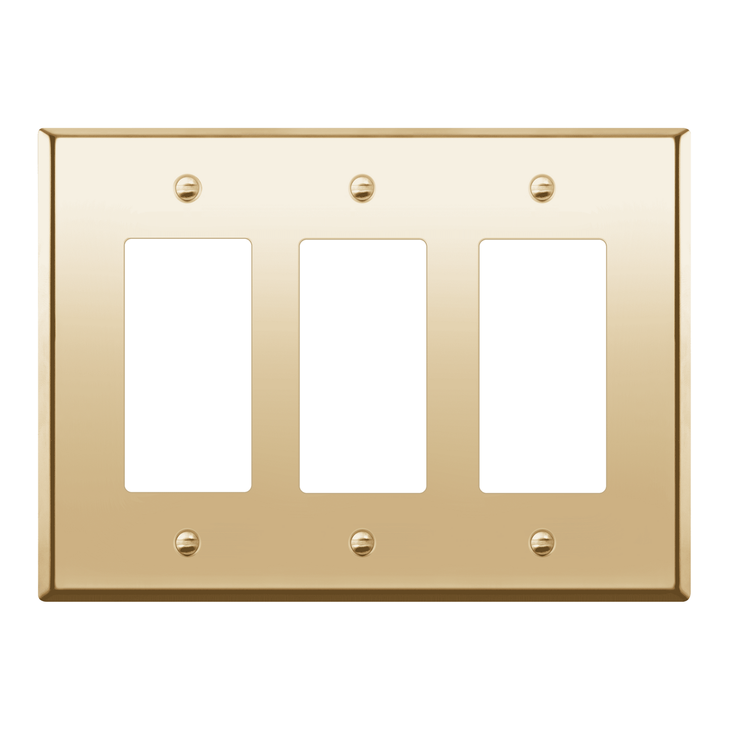 Decorator Switch or Receptacle Metal Wall Plate, Stainless Steel Outlet Cover, Corrosion Resistant, 3-Gang, Mid-Size