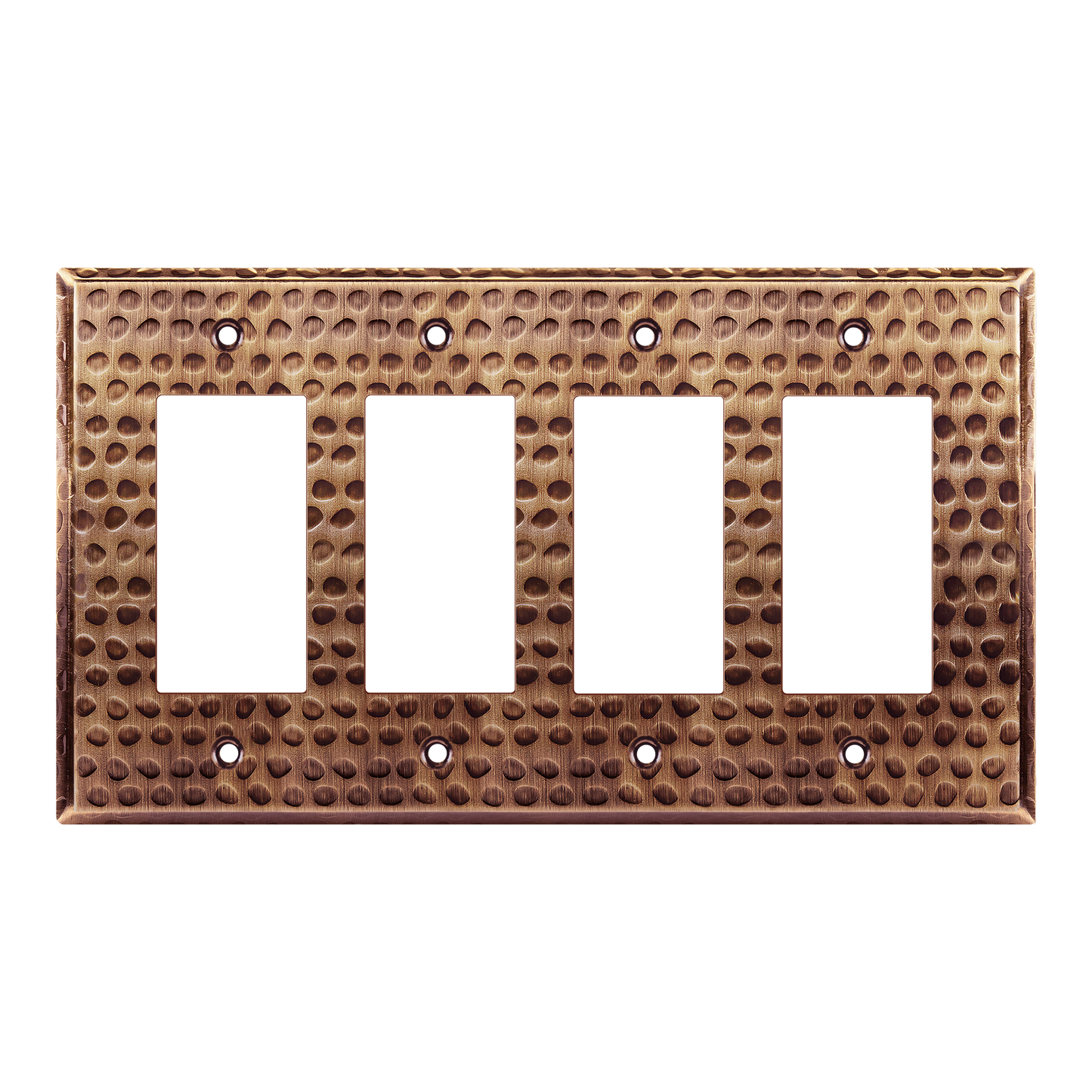 Decorator Switch or Receptacle Metal Wall Plate, Stainless Steel Outlet Cover, Corrosion Resistant, 4-Gang, Mid-Size