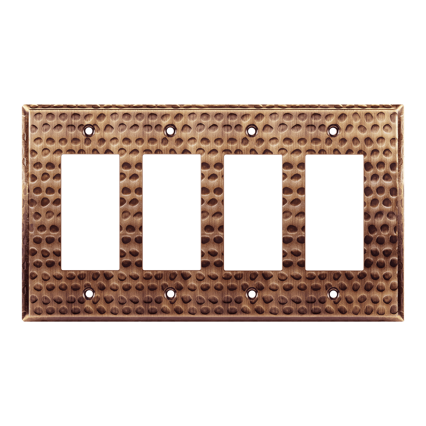 Decorator Switch or Receptacle Metal Wall Plate, Stainless Steel Outlet Cover, Corrosion Resistant, 4-Gang, Mid-Size