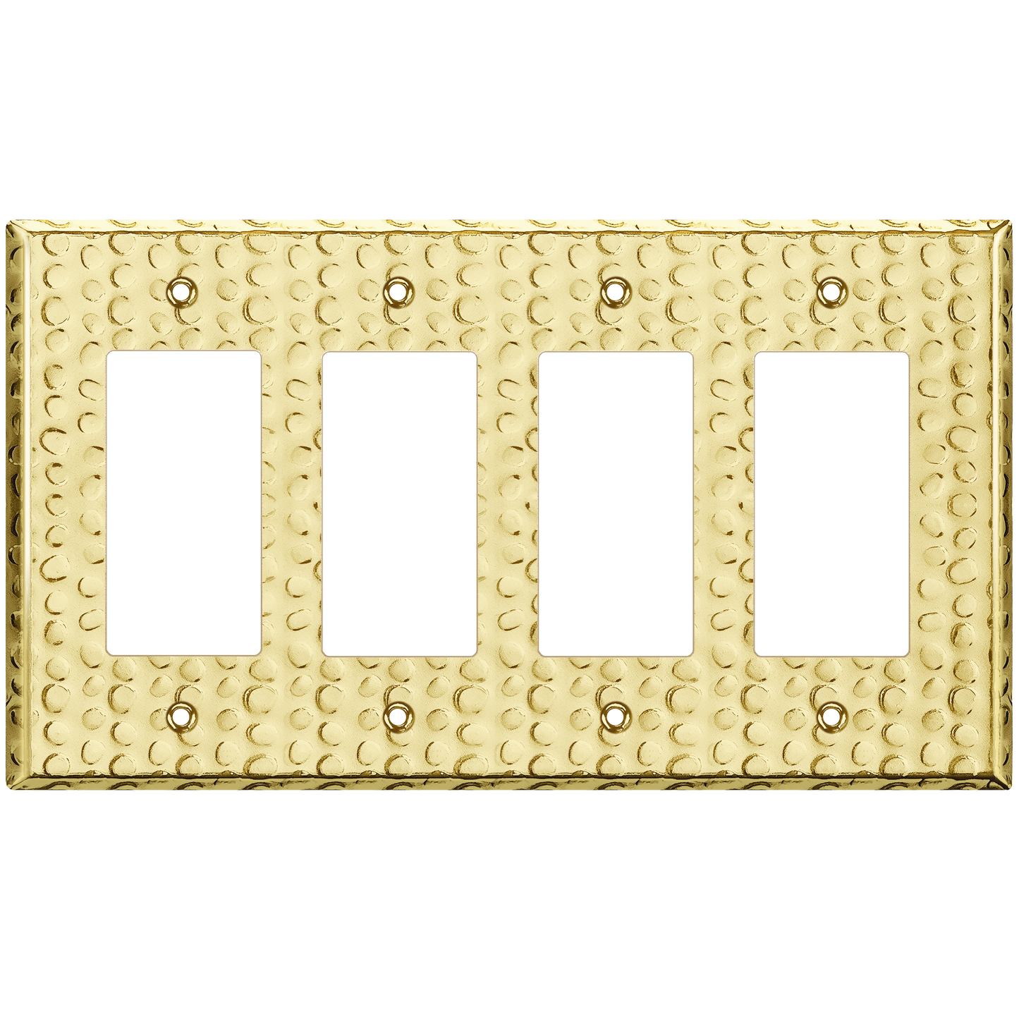 Decorator Switch or Receptacle Metal Wall Plate, Stainless Steel Outlet Cover, Corrosion Resistant, 4-Gang, Mid-Size