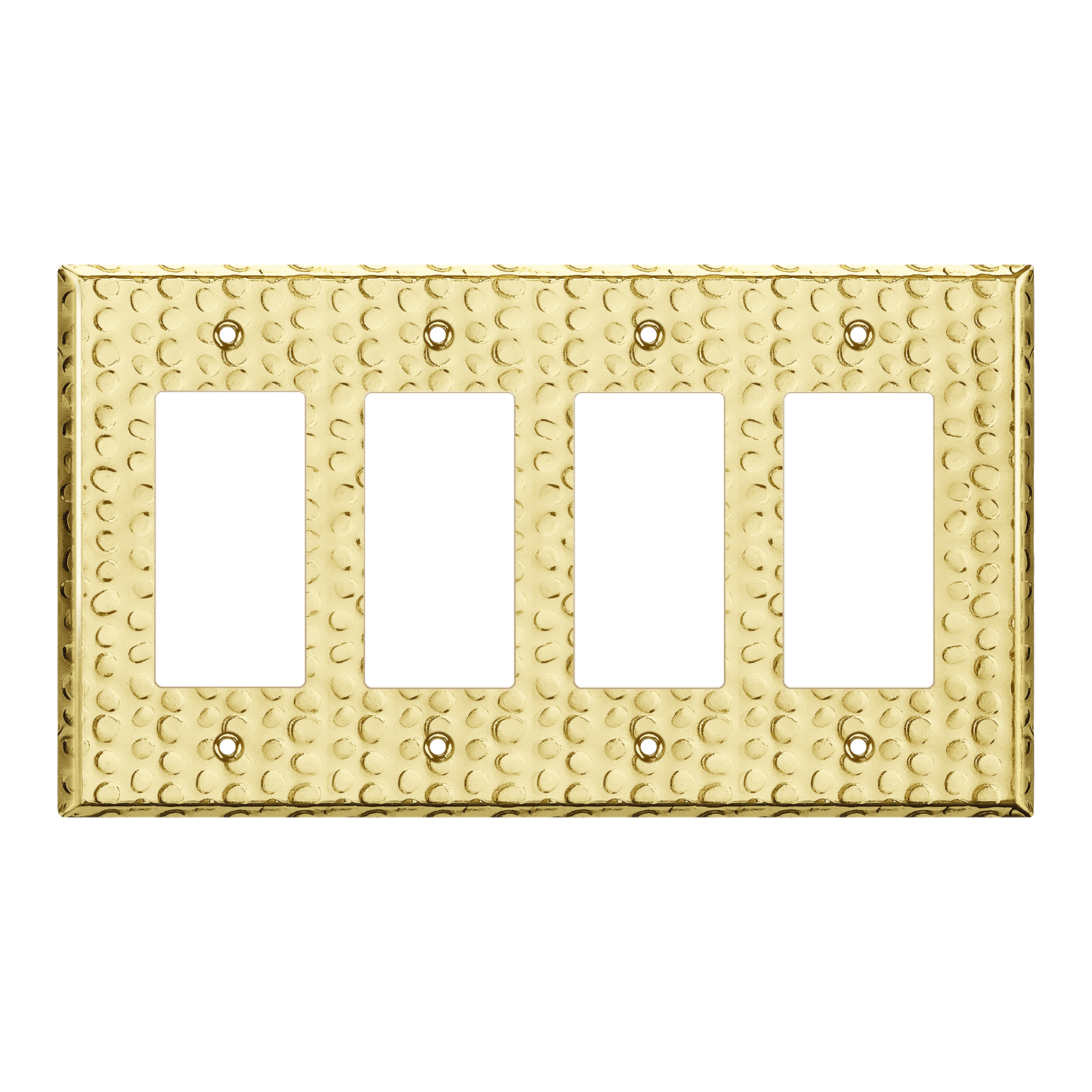 Decorator Switch or Receptacle Metal Wall Plate, Stainless Steel Outlet Cover, Corrosion Resistant, 4-Gang, Mid-Size