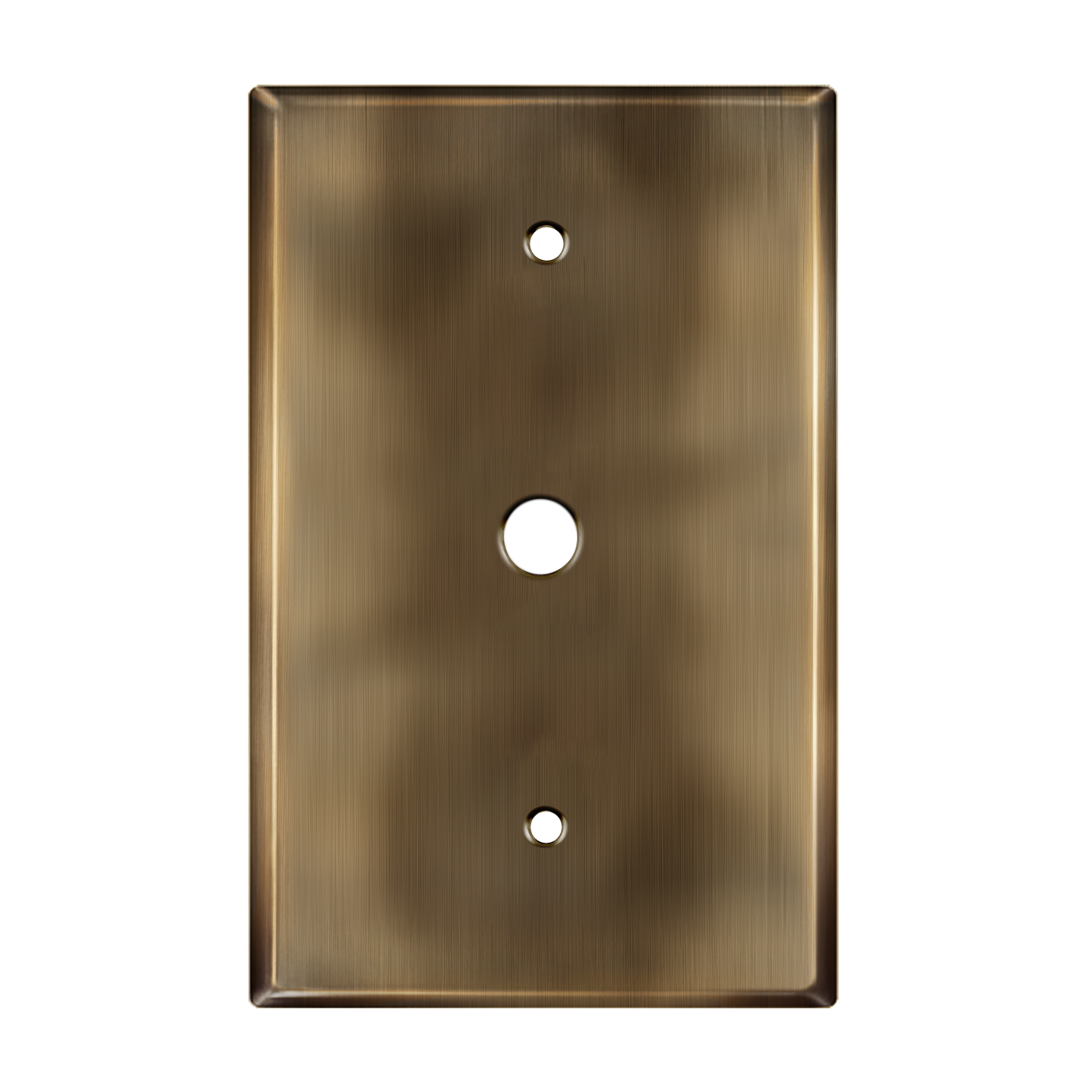 0.406" Diameter Hole Phone Cable Metal Wall Plate, Stainless Steel Outlet Cover, Corrosion Resistant, 1-Gang, Mid-Size