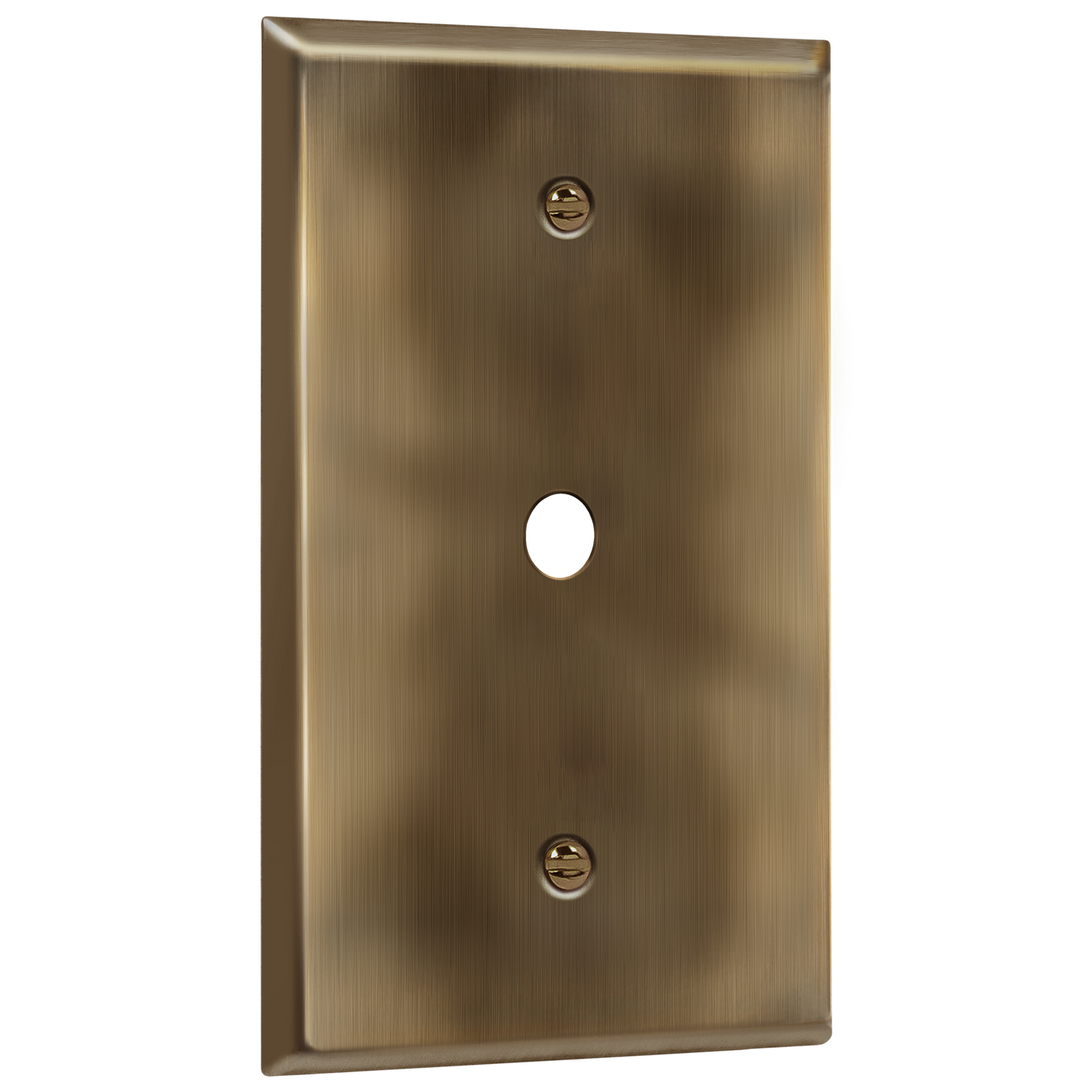 0.406" Diameter Hole Phone Cable Metal Wall Plate, Stainless Steel Outlet Cover, Corrosion Resistant, 1-Gang, Mid-Size