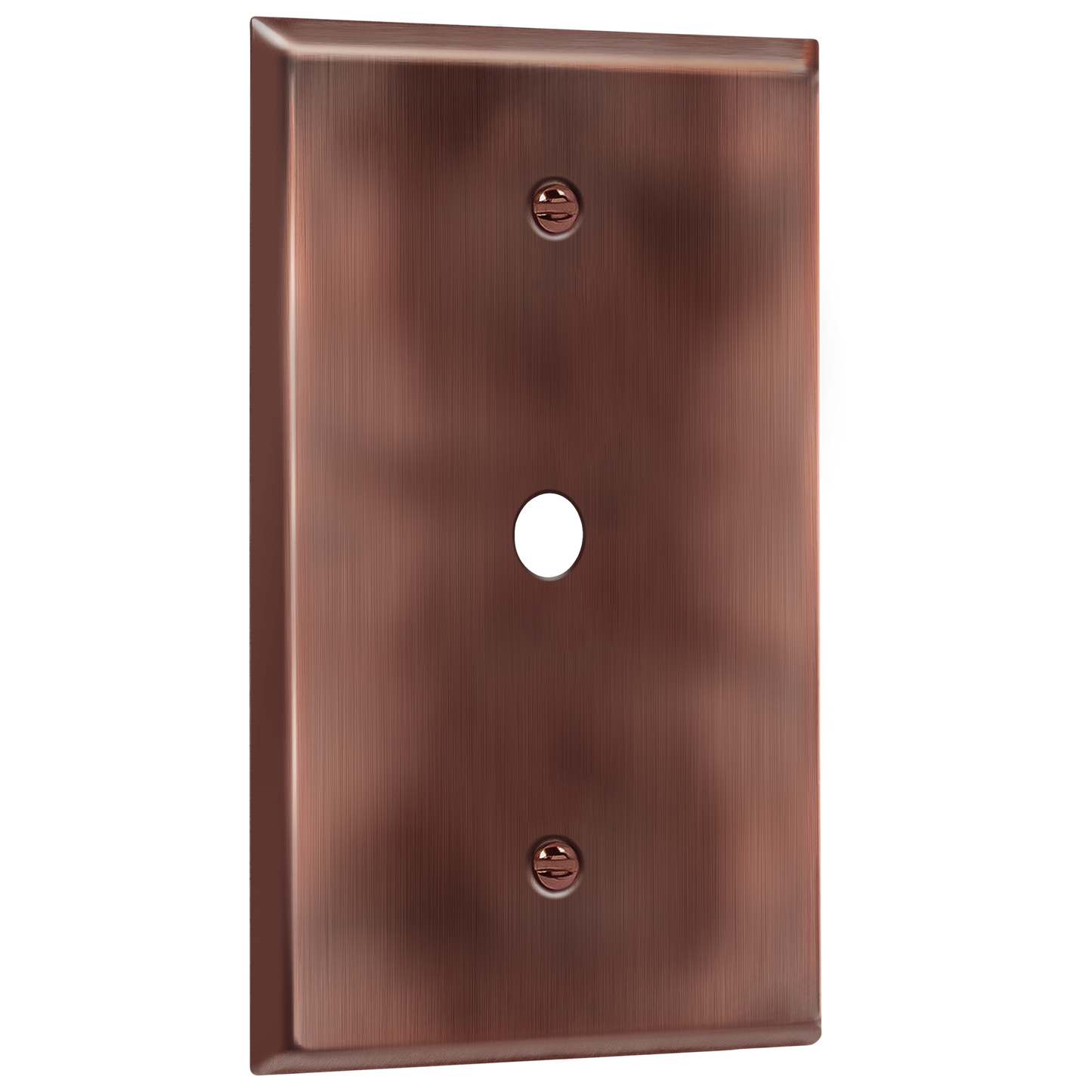 0.406" Diameter Hole Phone Cable Metal Wall Plate, Stainless Steel Outlet Cover, Corrosion Resistant, 1-Gang, Mid-Size