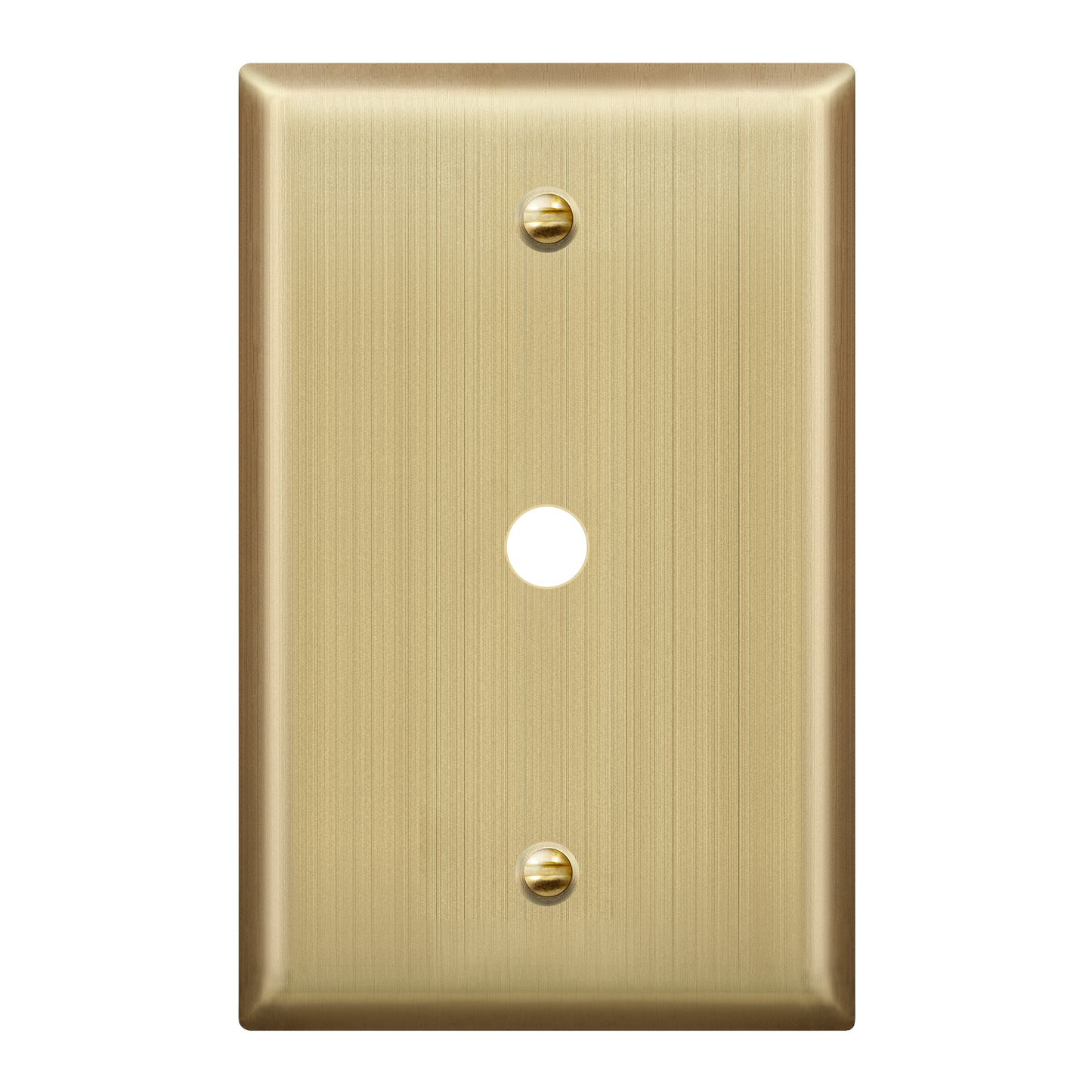 0.406" Diameter Hole Phone Cable Metal Wall Plate, Stainless Steel Outlet Cover, Corrosion Resistant, 1-Gang, Mid-Size