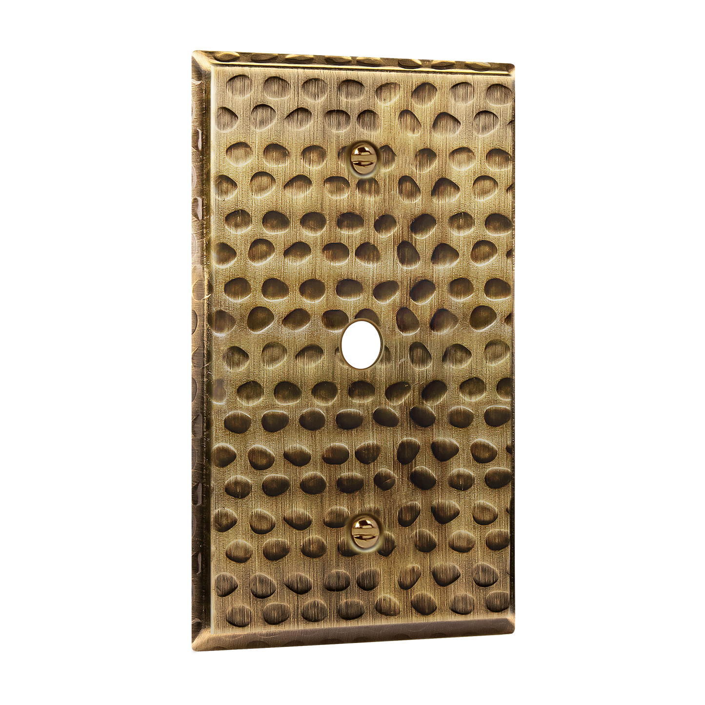 0.406" Diameter Hole Phone Cable Metal Wall Plate, Stainless Steel Outlet Cover, Corrosion Resistant, 1-Gang, Mid-Size