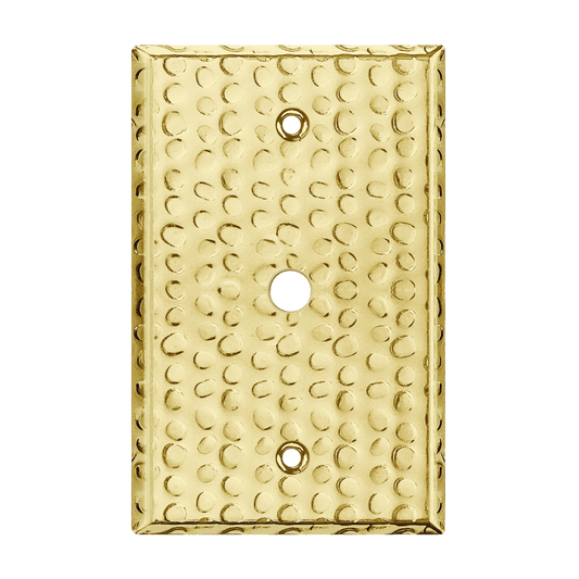 0.406" Diameter Hole Phone Cable Metal Wall Plate, Stainless Steel Outlet Cover, Corrosion Resistant, 1-Gang, Mid-Size