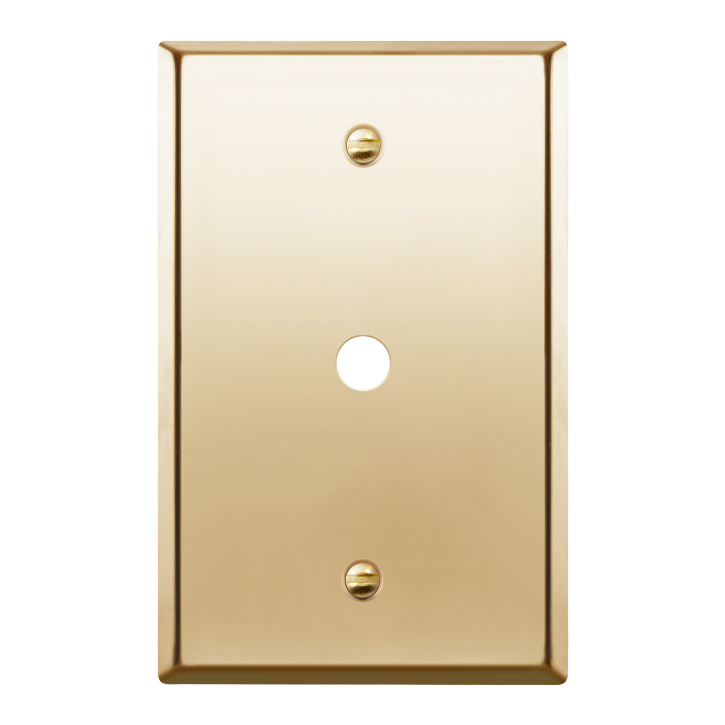 0.406" Diameter Hole Phone Cable Metal Wall Plate, Stainless Steel Outlet Cover, Corrosion Resistant, 1-Gang, Mid-Size