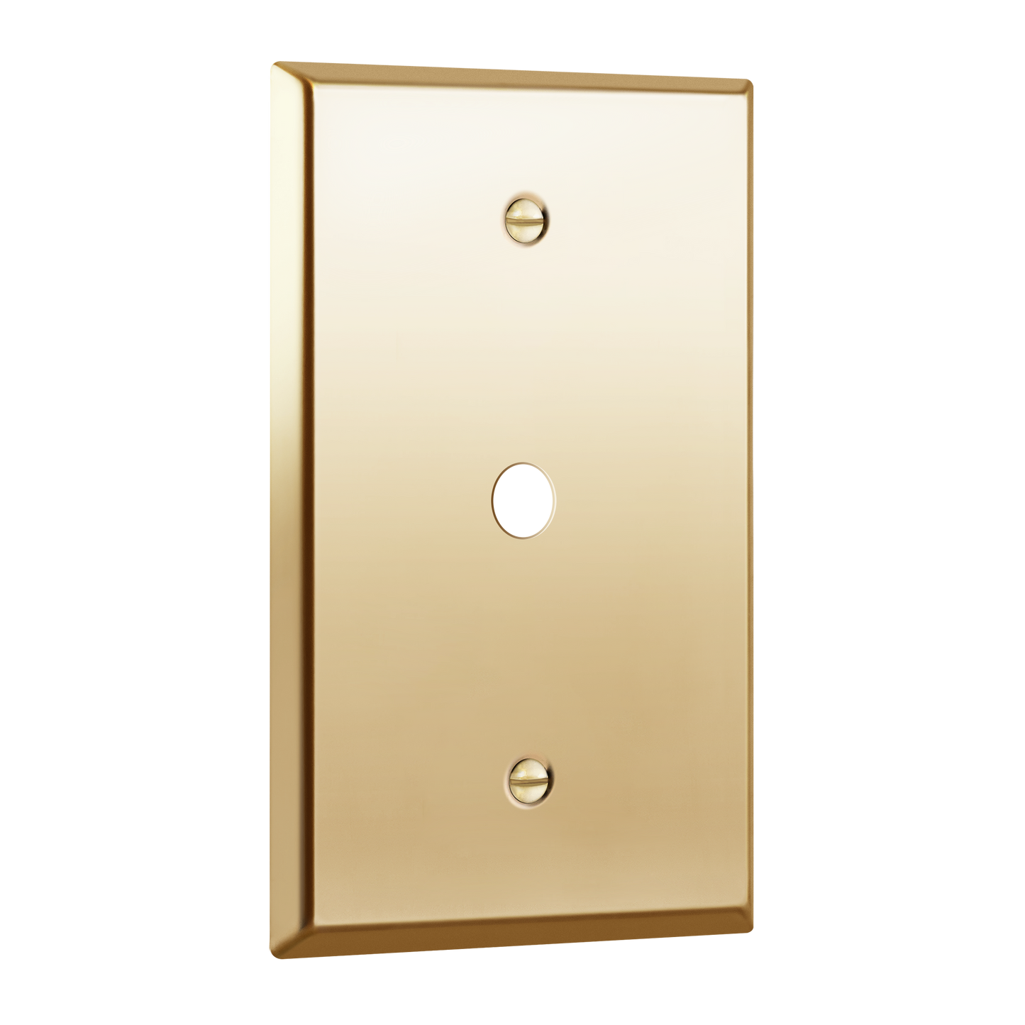 0.406" Diameter Hole Phone Cable Metal Wall Plate, Stainless Steel Outlet Cover, Corrosion Resistant, 1-Gang, Mid-Size