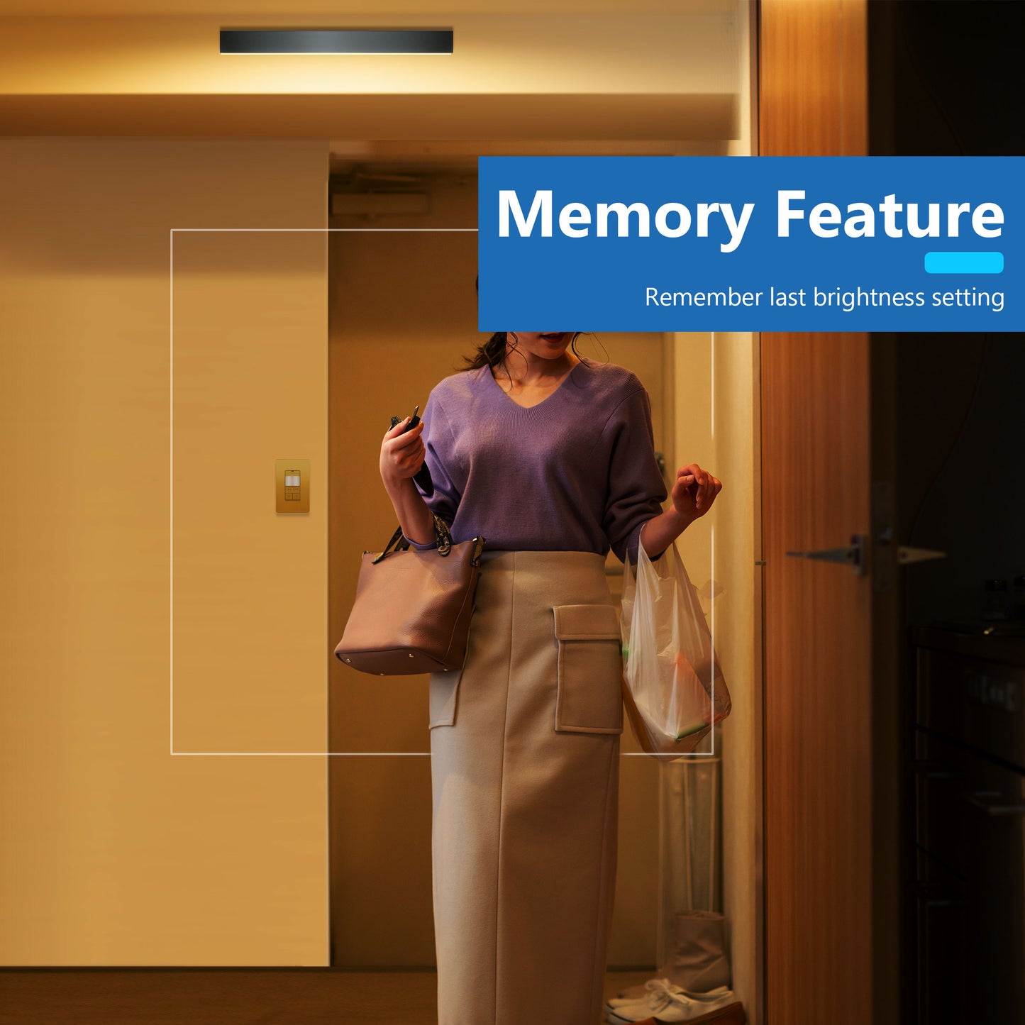 Motion Sensor Dimmer Switch, Occupancy/ Vacancy PIR Sensor, 3-Way, No Neutral Required, Wall Plate Included