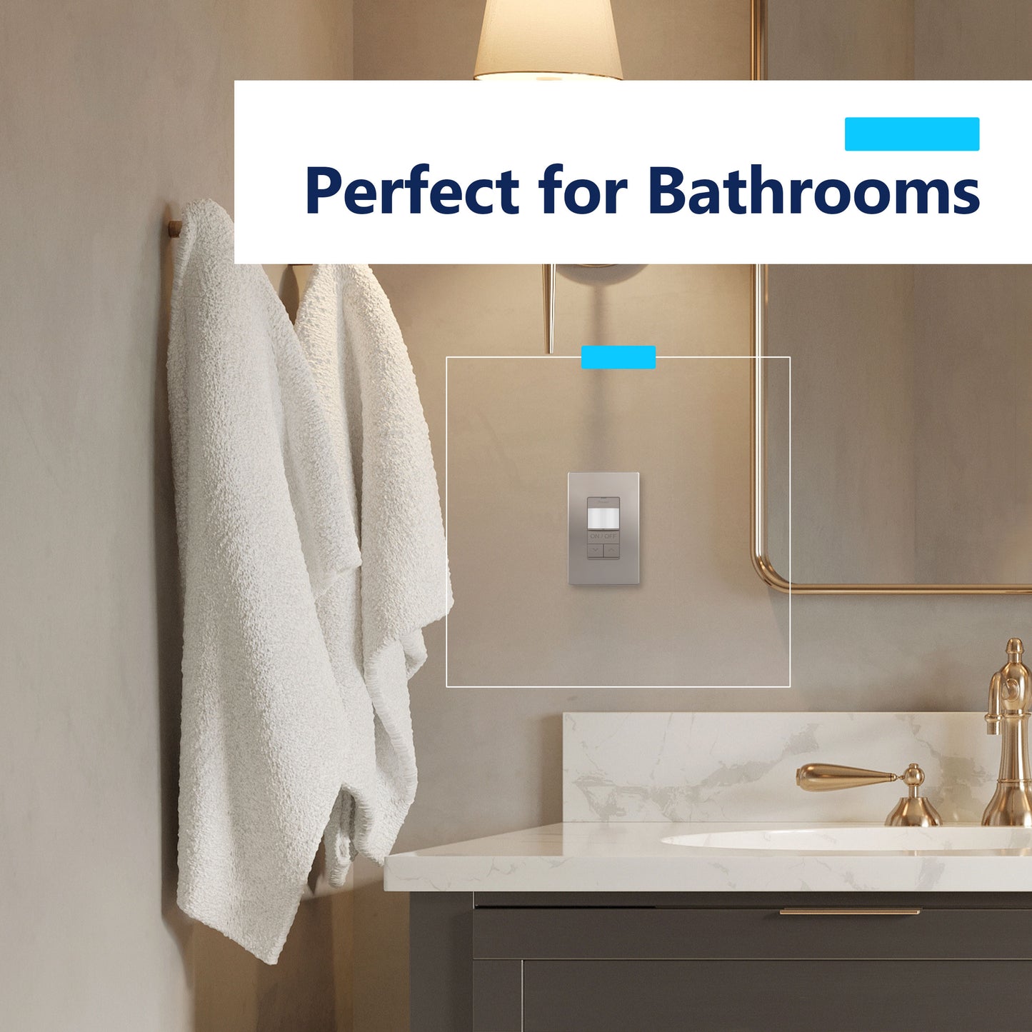 Motion Sensor Dimmer Switch, Occupancy/ Vacancy PIR Sensor, 3-Way, No Neutral Required, Wall Plate Included