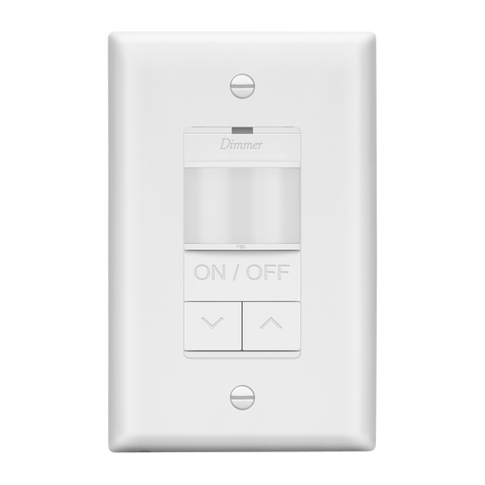 Motion Sensor Dimmer Switch, Occupancy/ Vacancy PIR Sensor, 3-Way, No Neutral Required, Wall Plate Included