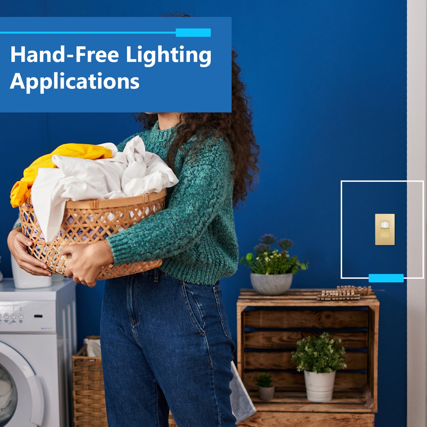 Motion Sensor Light Switch, PIR Occupancy/ Vacancy Motion Sensor, Single-Pole, No Neutral Required, Ground Wire Required, Wall Plate Included