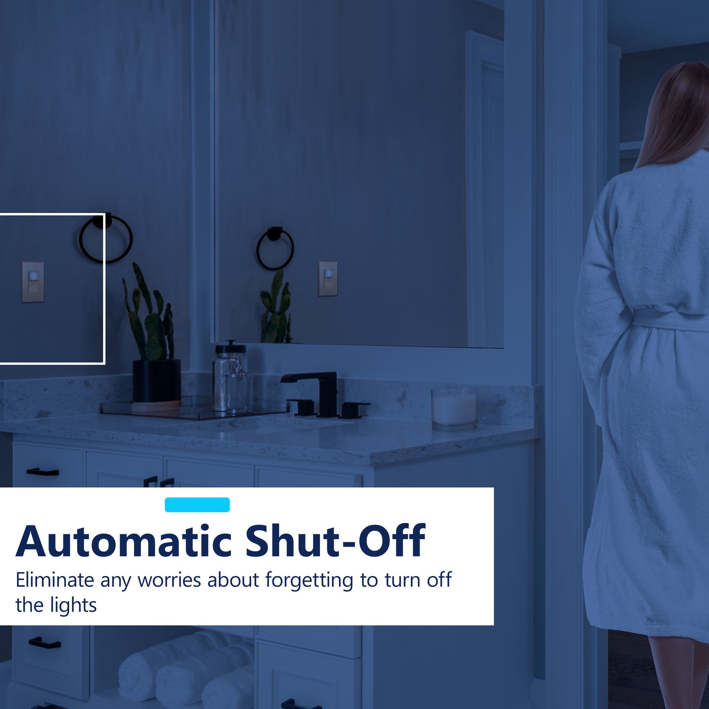 Motion Sensor Light Switch, PIR Occupancy/ Vacancy Motion Sensor, Single-Pole, No Neutral Required, Ground Wire Required, Wall Plate Included