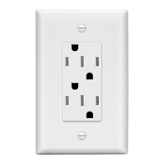 Reversible Flexiports Receptacle 15A Decorator Outlet, Child Safe Tamper-Resistant Wall Outlet, Wall Plate Included