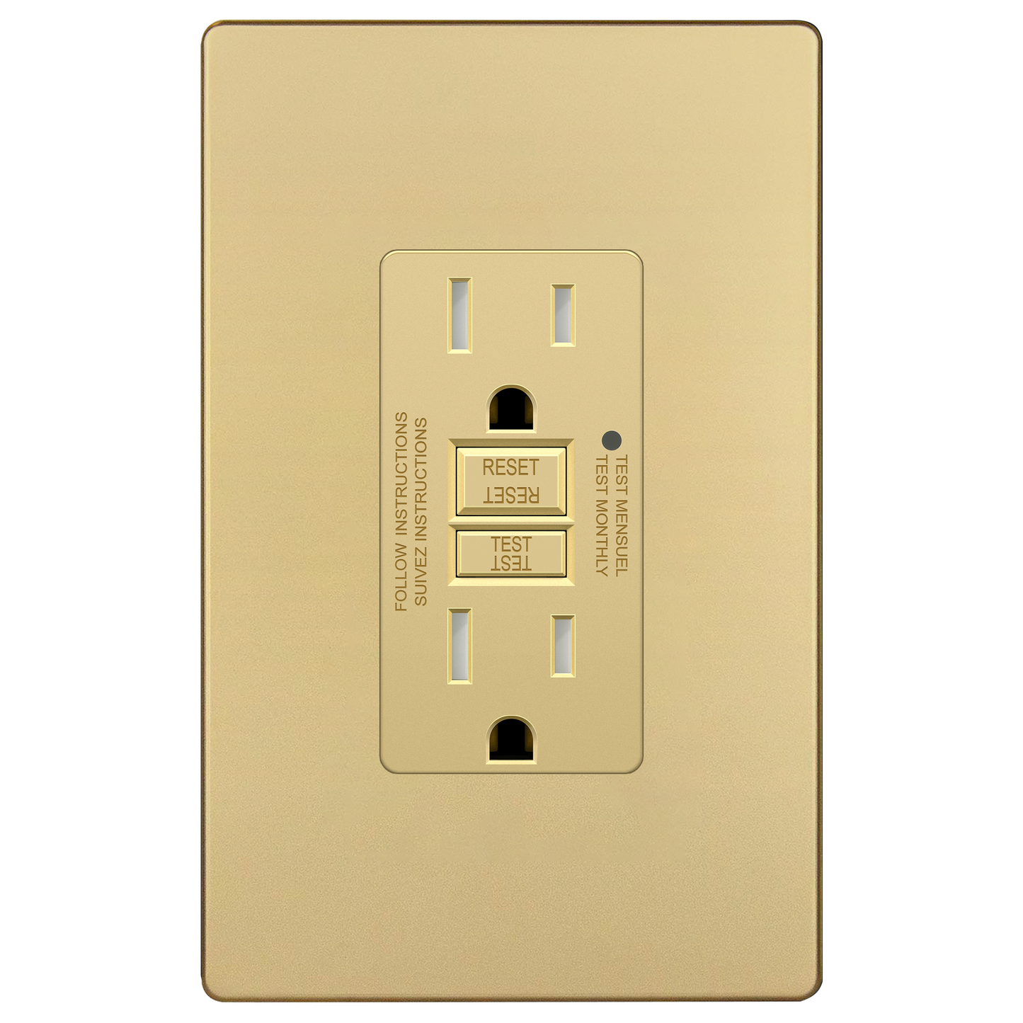 15A GFCI Outlet, Tamper-Resistant Receptacle with Self-Test, LED Indicator
