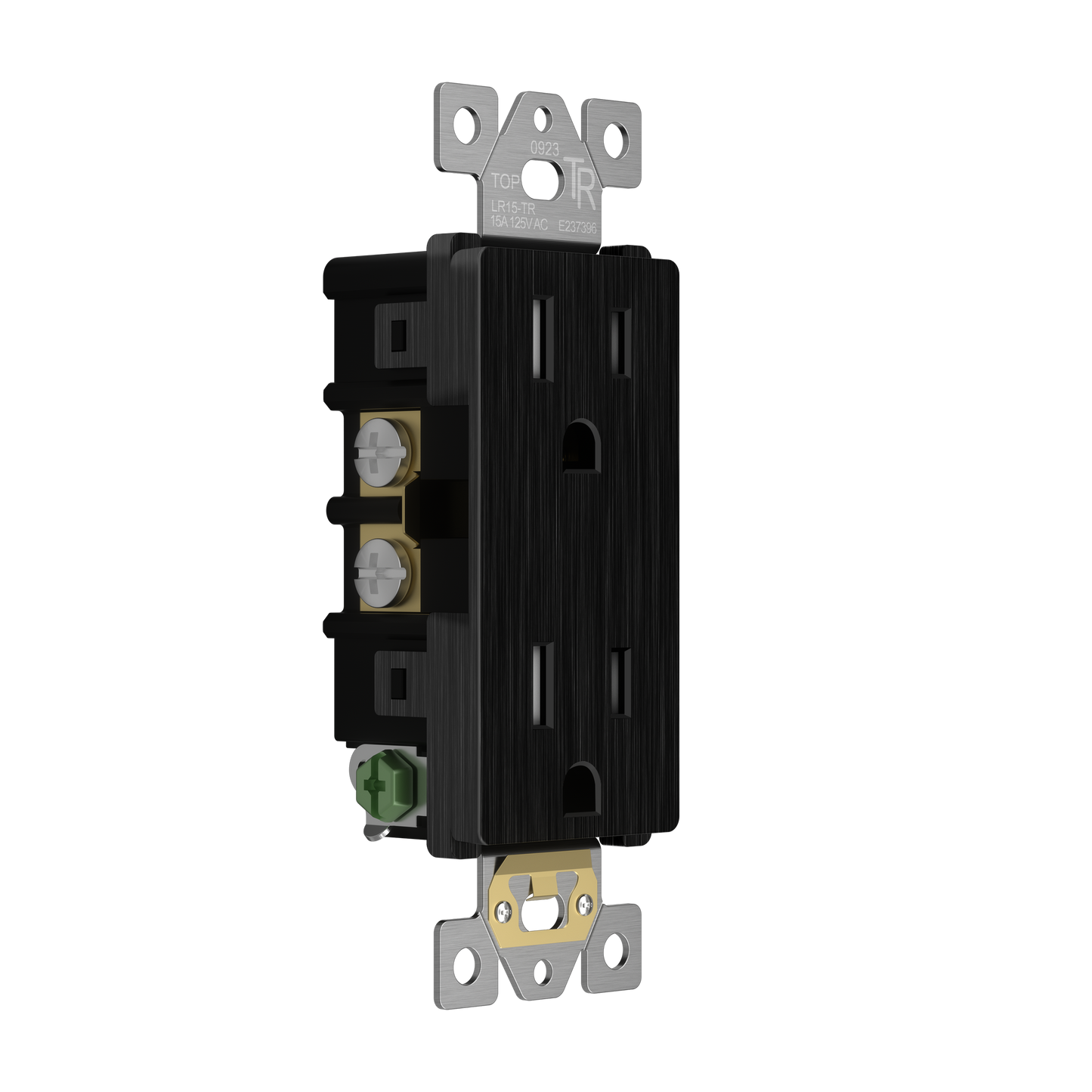 15A Duplex Tamper-Resistant Decorator Receptacle, Child Safe Tamper-Resistant Wall Outlet, Self-Grounding
