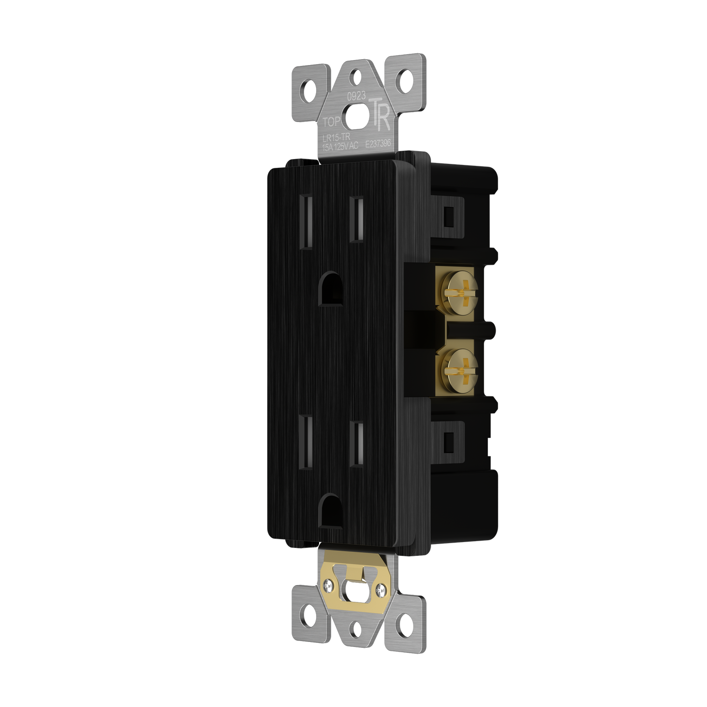 15A Duplex Tamper-Resistant Decorator Receptacle, Child Safe Tamper-Resistant Wall Outlet, Self-Grounding