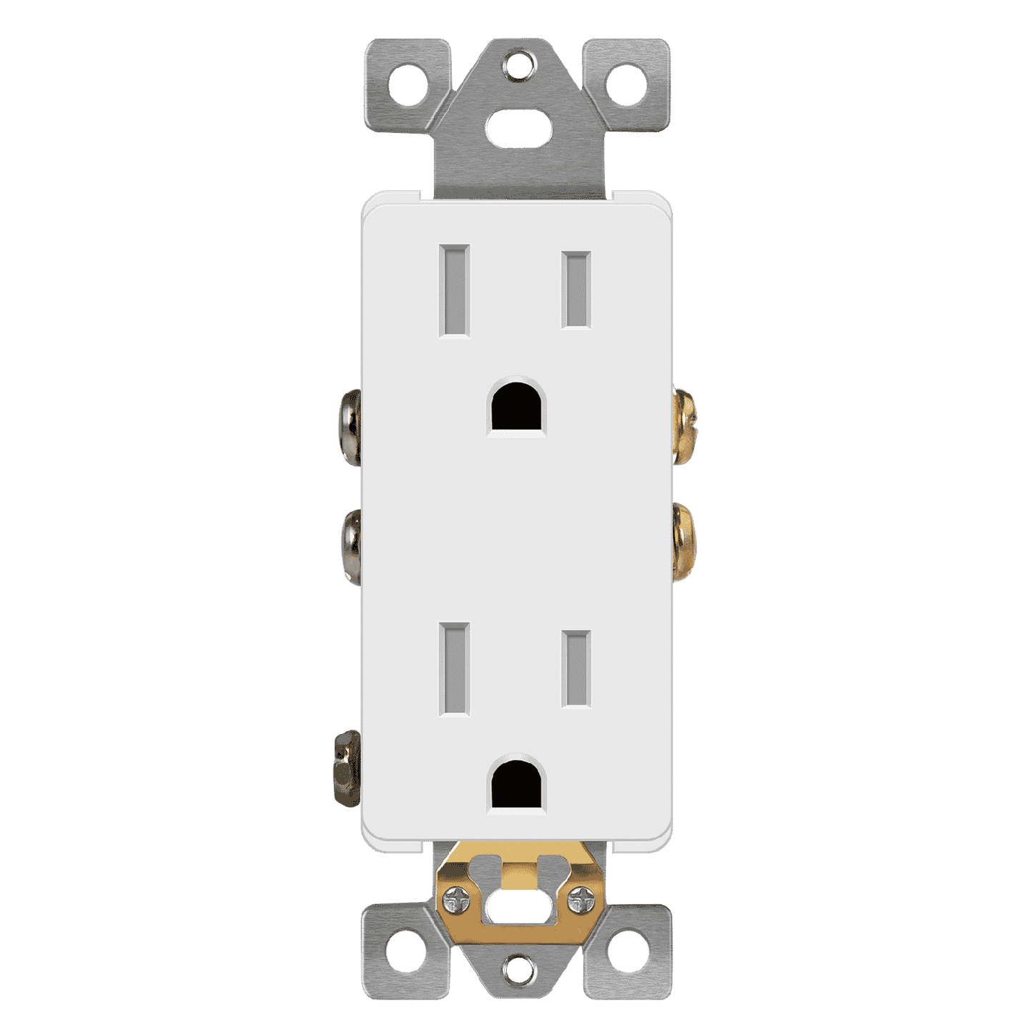 Decorator 15A Tamper-Resistant Outlet with Interchangeable Face Cover, Child Safe Tamper-Resistant Wall Outlet, Self Grounding