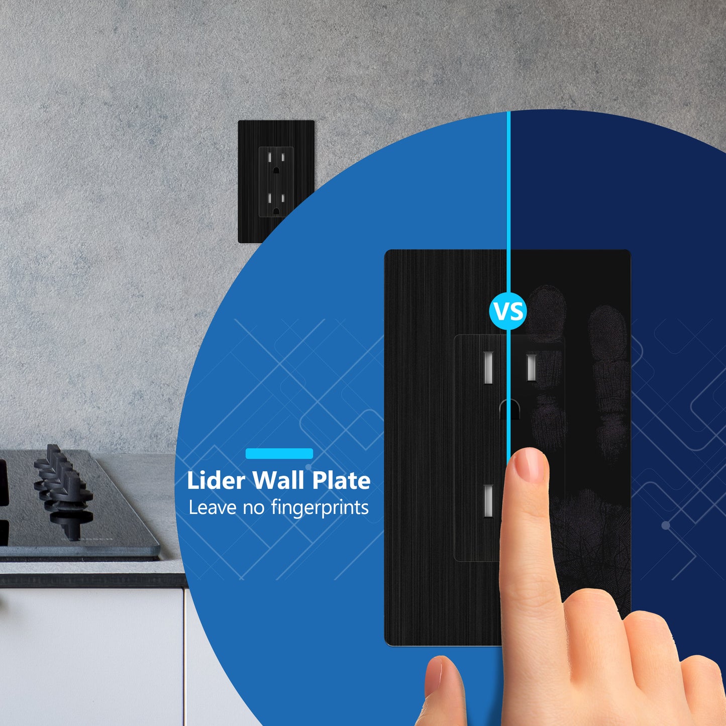 15A Duplex Tamper-Resistant Decorator Receptacle, Child Safe Tamper-Resistant Wall Outlet, Self-Grounding