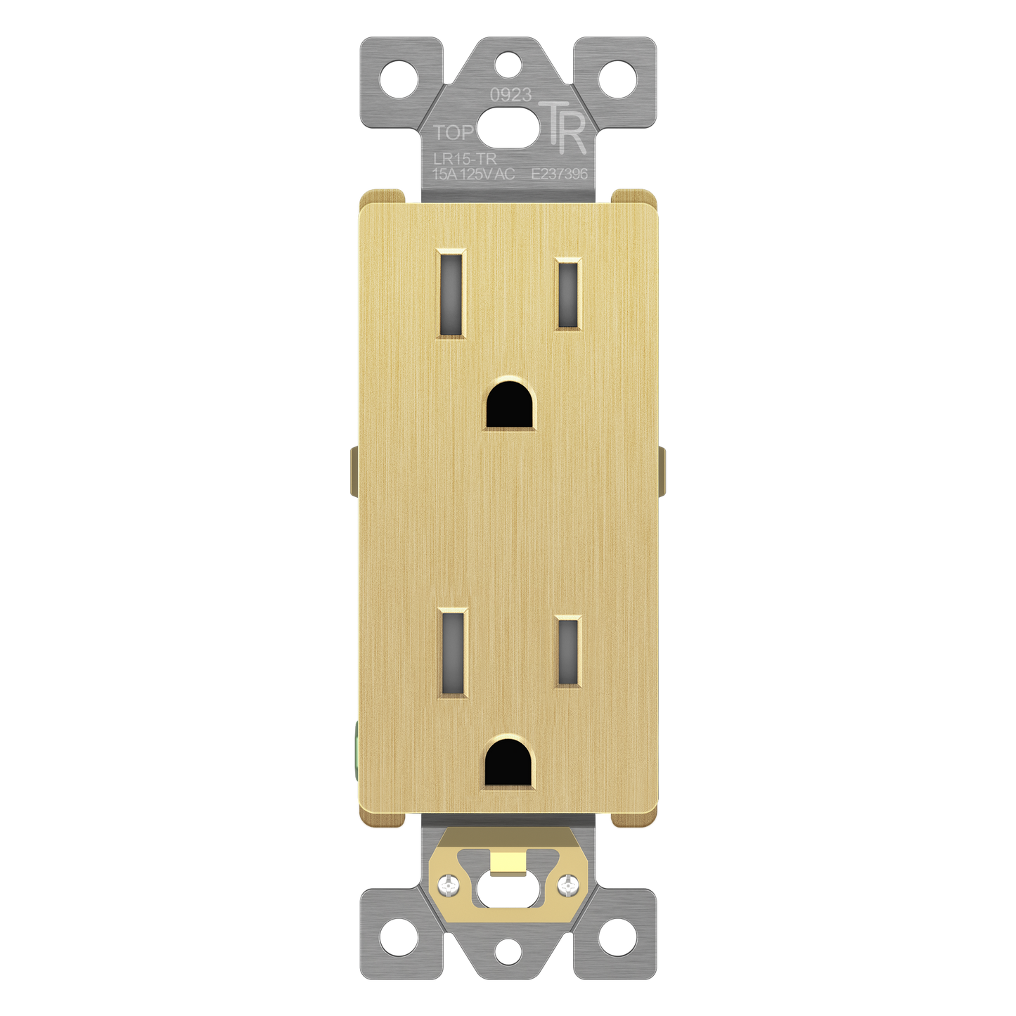 15A Duplex Tamper-Resistant Decorator Receptacle, Child Safe Tamper-Resistant Wall Outlet, Self-Grounding