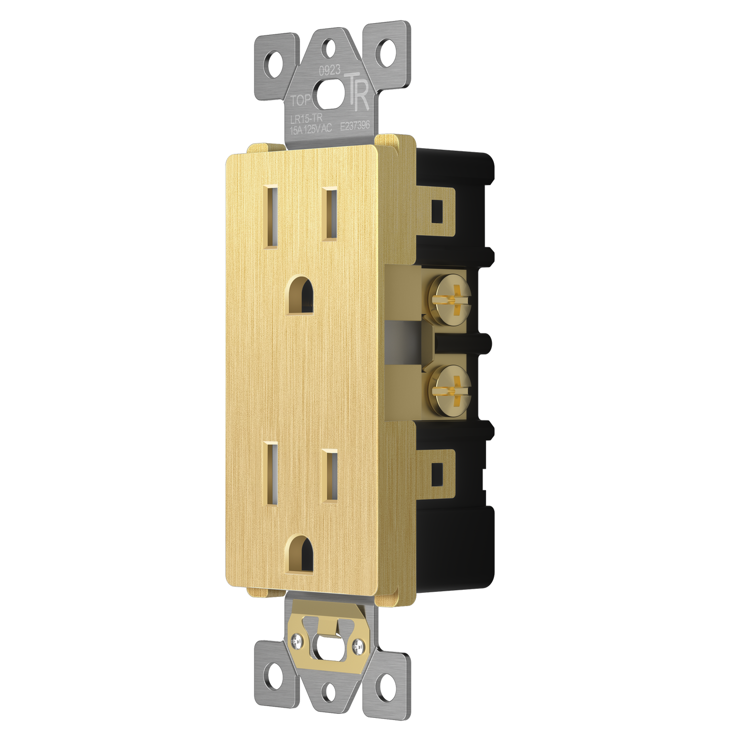 15A Duplex Tamper-Resistant Decorator Receptacle, Child Safe Tamper-Resistant Wall Outlet, Self-Grounding