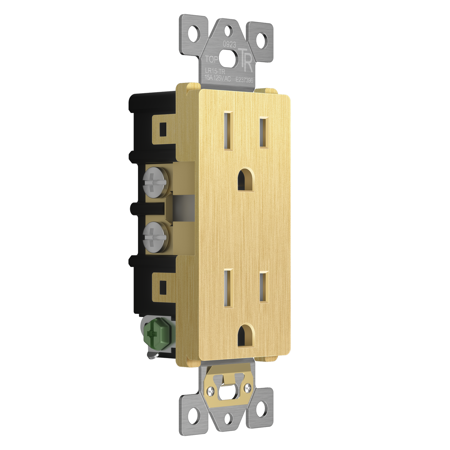 15A Duplex Tamper-Resistant Decorator Receptacle, Child Safe Tamper-Resistant Wall Outlet, Self-Grounding