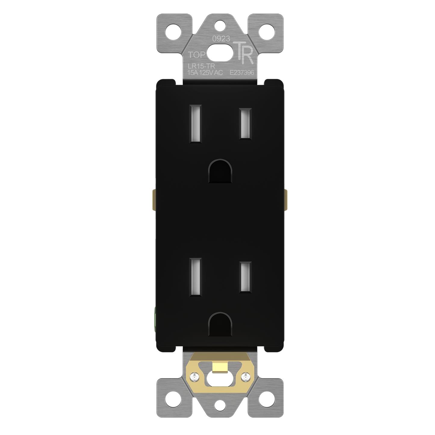 15A Duplex Tamper-Resistant Decorator Receptacle, Child Safe Tamper-Resistant Wall Outlet, Self-Grounding