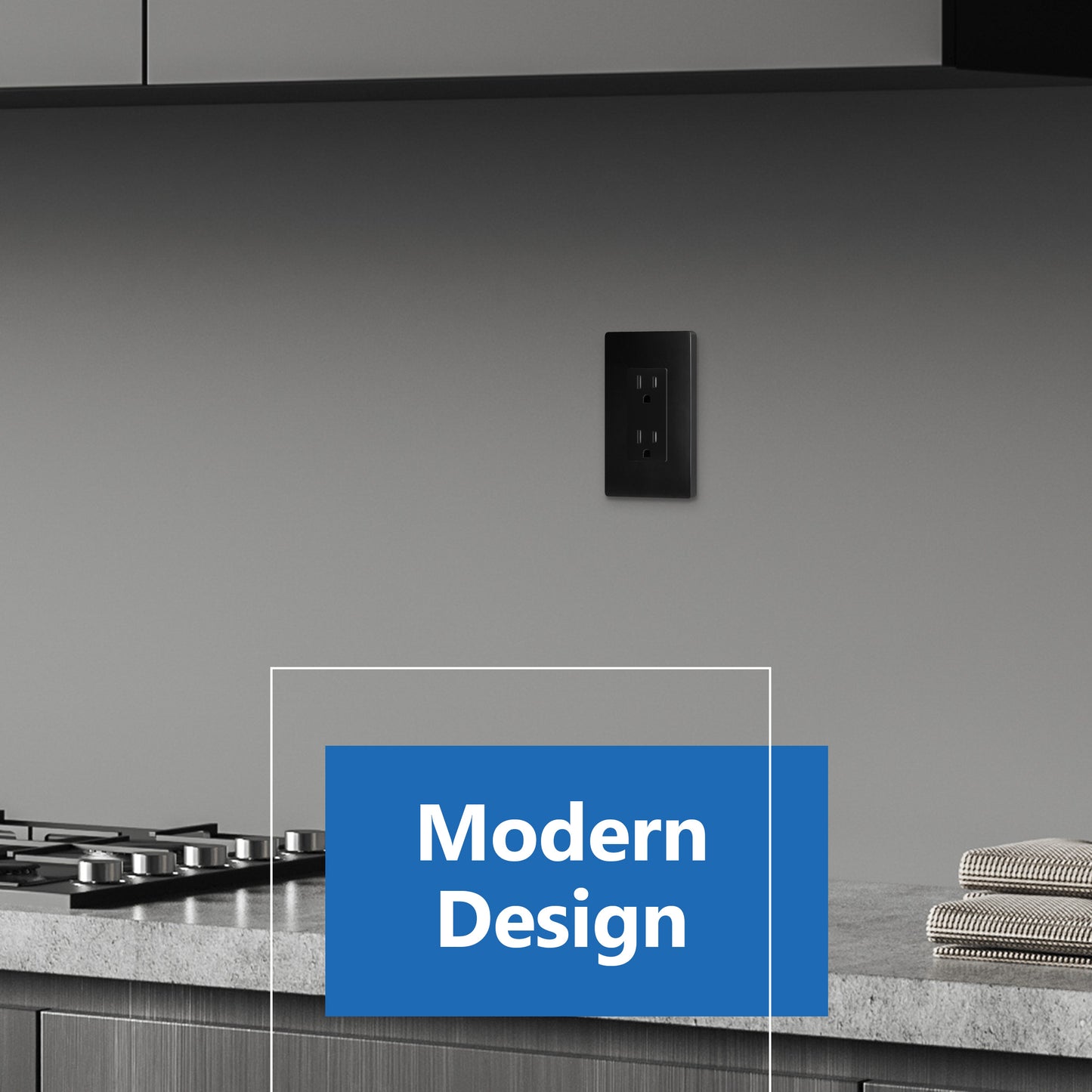 15A Duplex Tamper-Resistant Decorator Receptacle, Child Safe Tamper-Resistant Wall Outlet, Self-Grounding