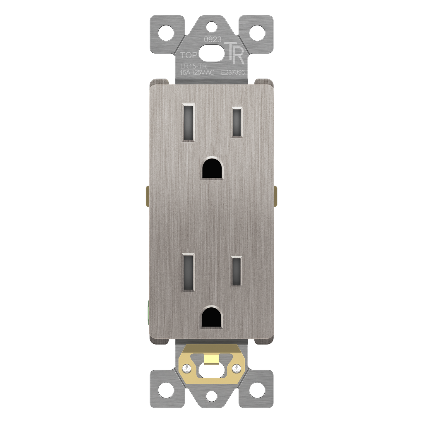 15A Duplex Tamper-Resistant Decorator Receptacle, Child Safe Tamper-Resistant Wall Outlet, Self-Grounding