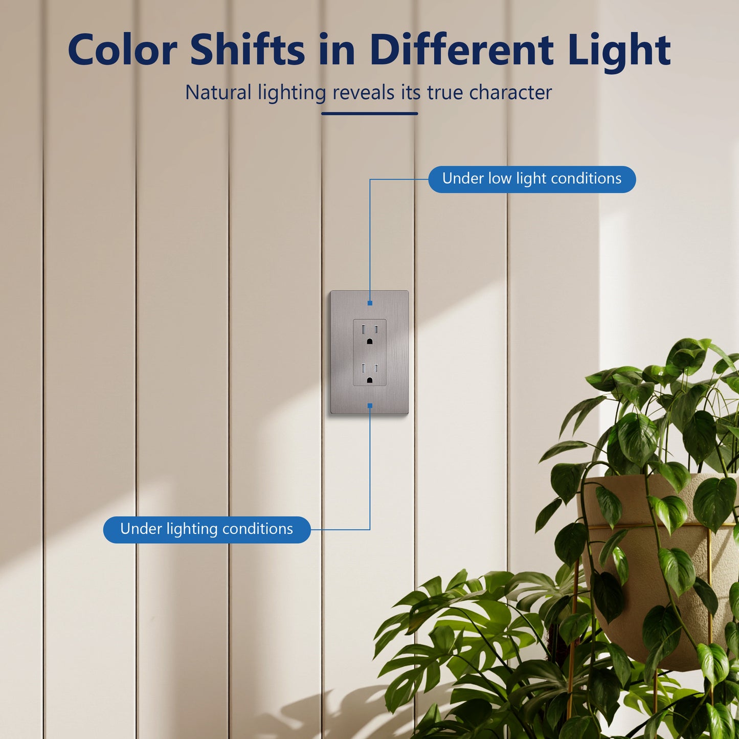 15A Duplex Tamper-Resistant Decorator Receptacle, Child Safe Tamper-Resistant Wall Outlet, Self-Grounding