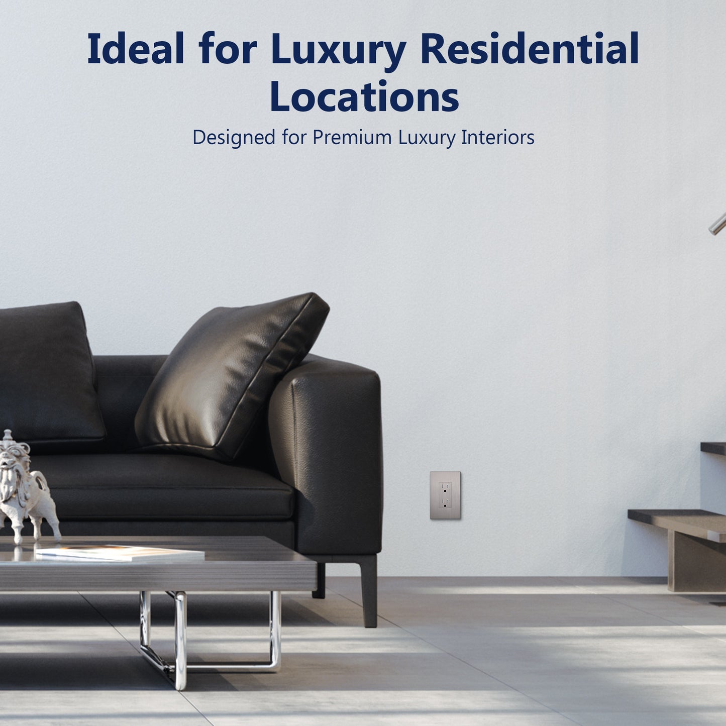 15A Duplex Tamper-Resistant Decorator Receptacle, Child Safe Tamper-Resistant Wall Outlet, Self-Grounding