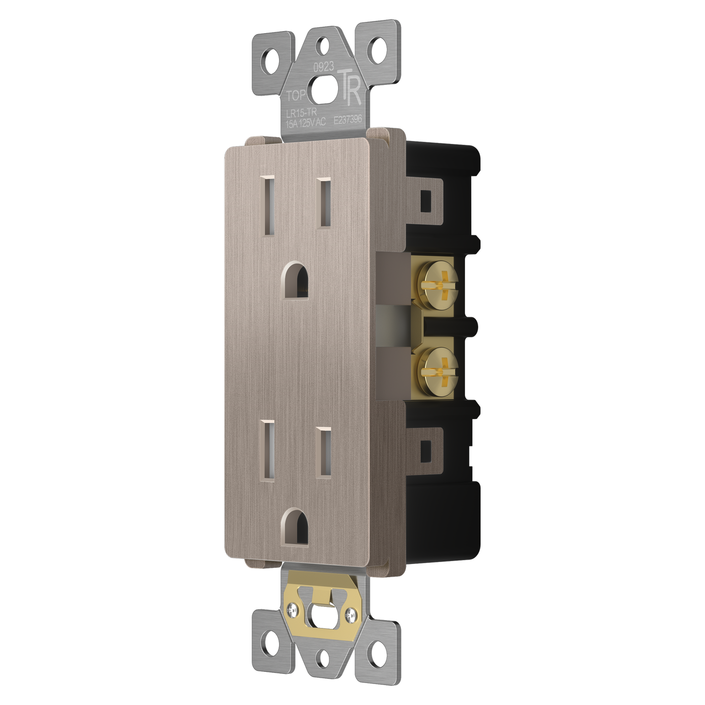 15A Duplex Tamper-Resistant Decorator Receptacle, Child Safe Tamper-Resistant Wall Outlet, Self-Grounding