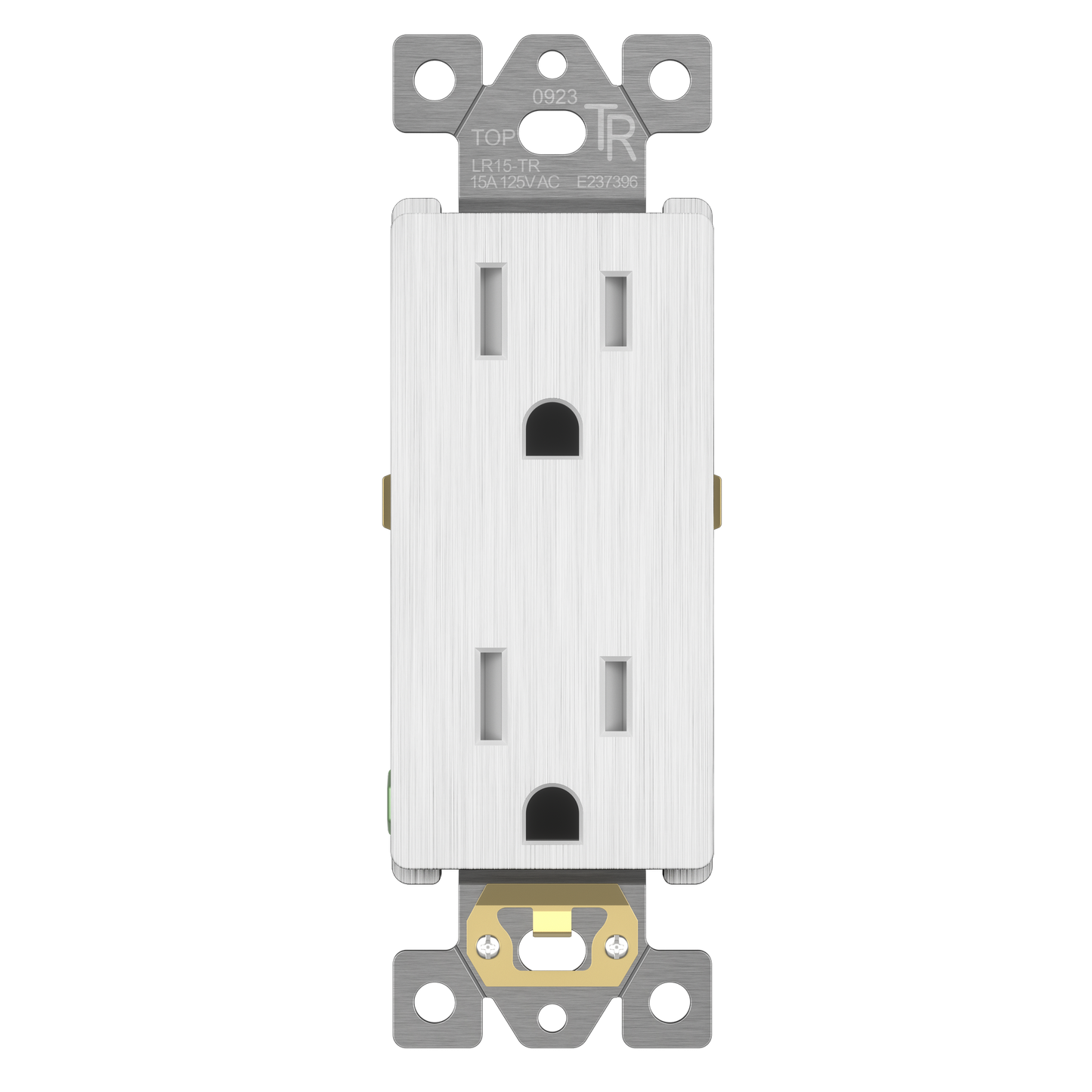 15A Duplex Tamper-Resistant Decorator Receptacle, Child Safe Tamper-Resistant Wall Outlet, Self-Grounding