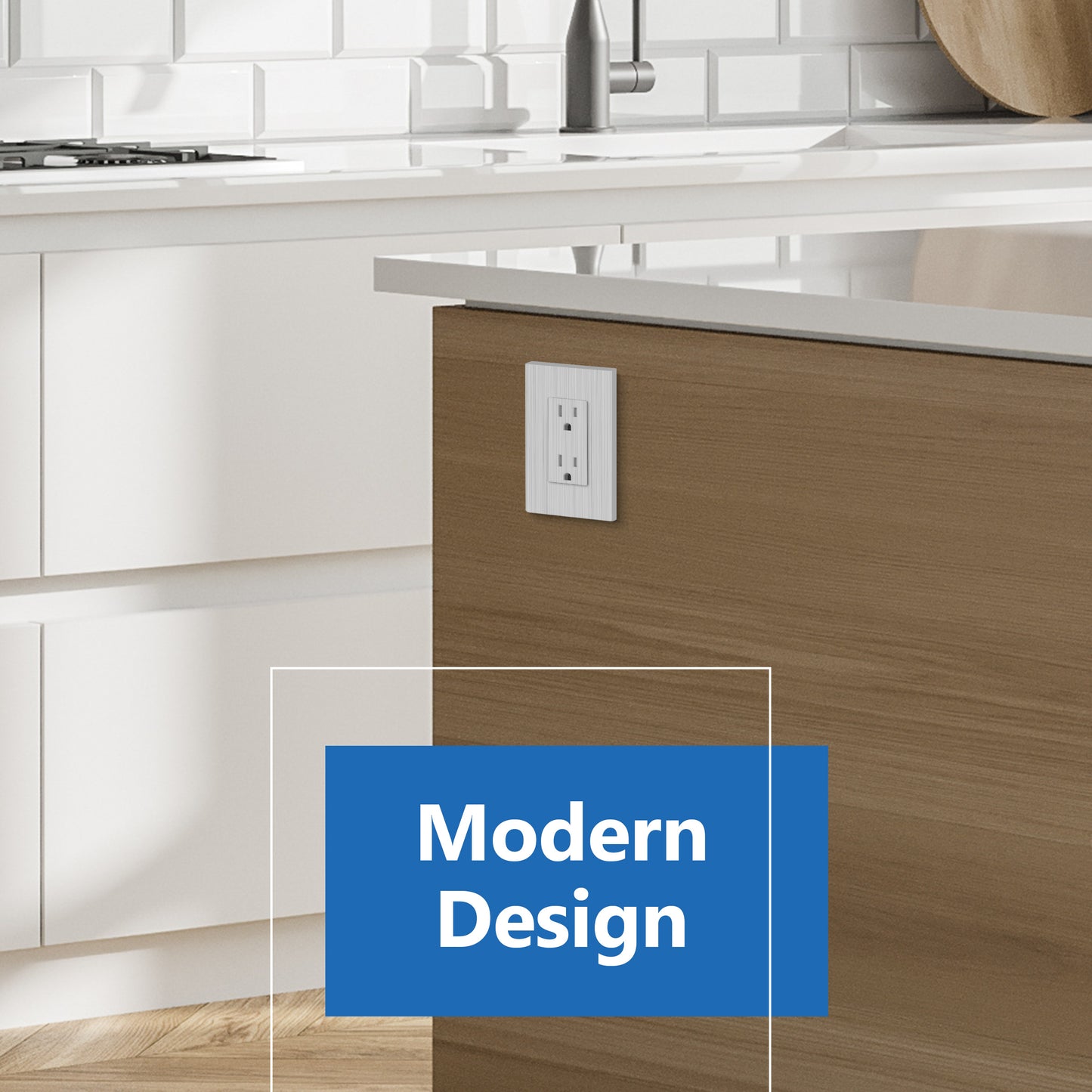 15A Duplex Tamper-Resistant Decorator Receptacle, Child Safe Tamper-Resistant Wall Outlet, Self-Grounding