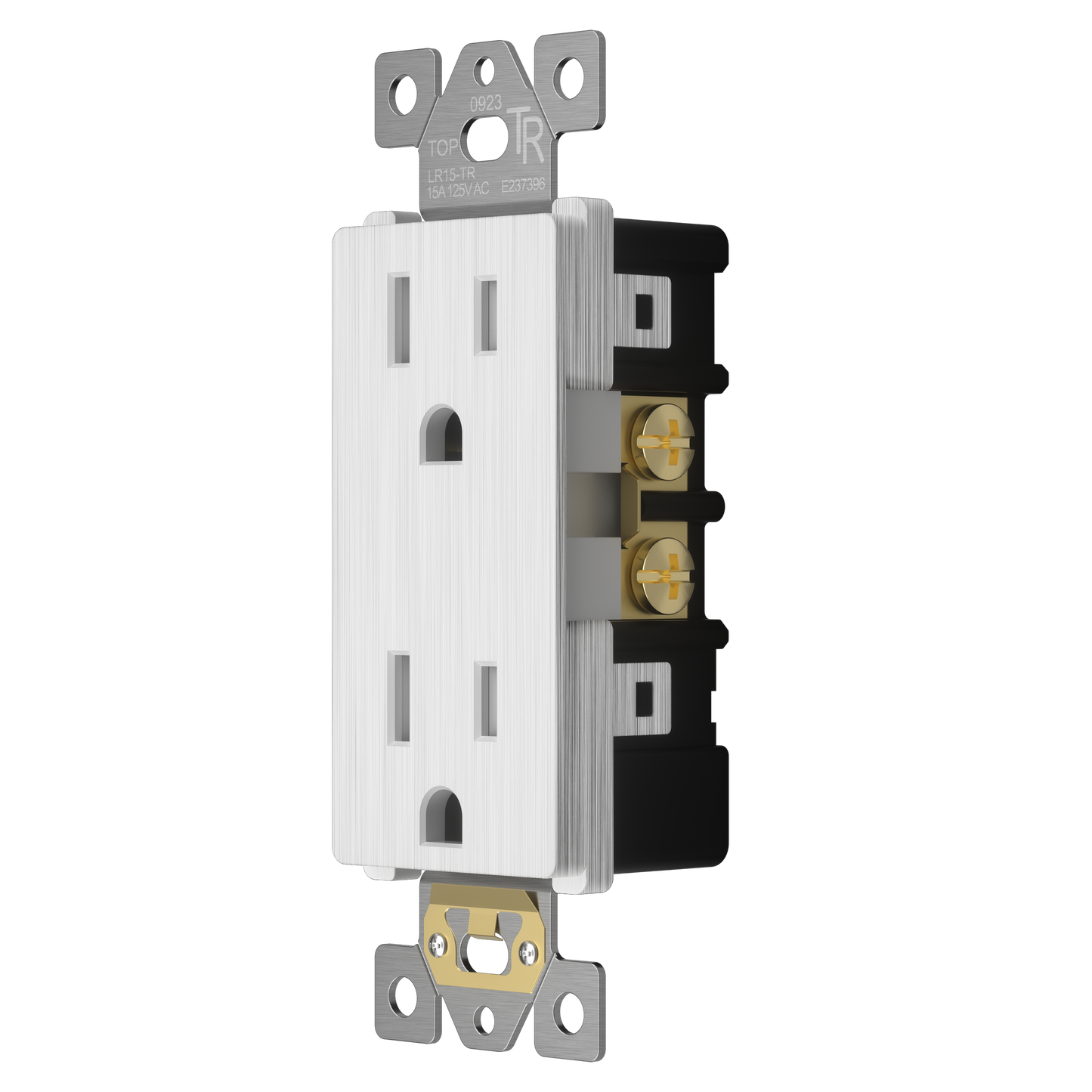 15A Duplex Tamper-Resistant Decorator Receptacle, Child Safe Tamper-Resistant Wall Outlet, Self-Grounding
