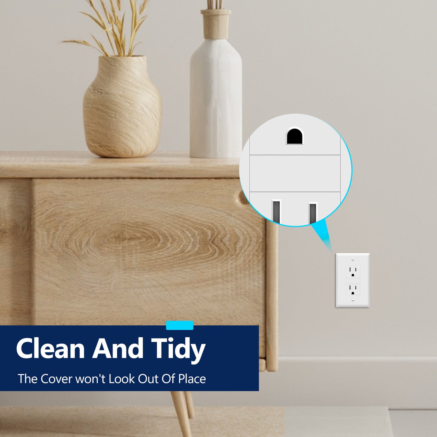 15A Tamper-Resistant Decorator Receptacle, W/ Screw Holes