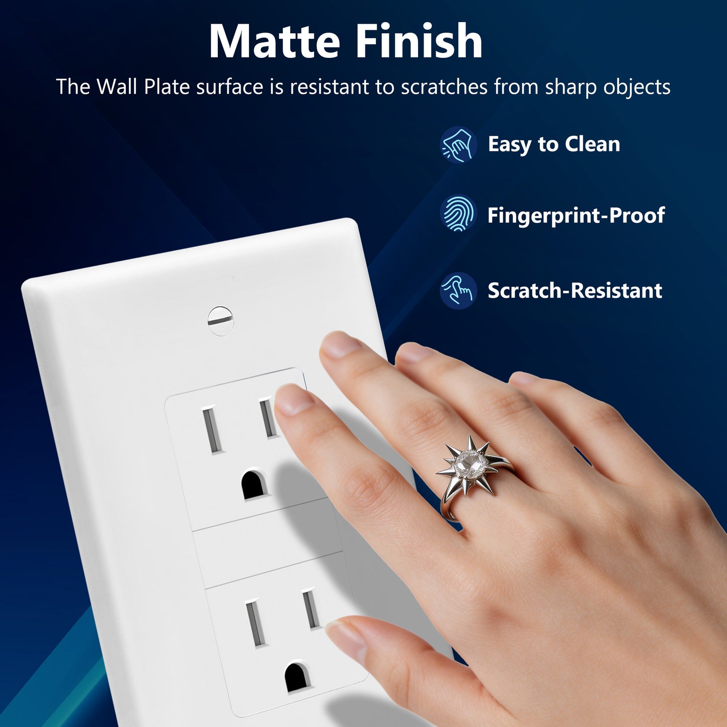 15A Tamper-Resistant Decorator Receptacle, W/ Screw Holes