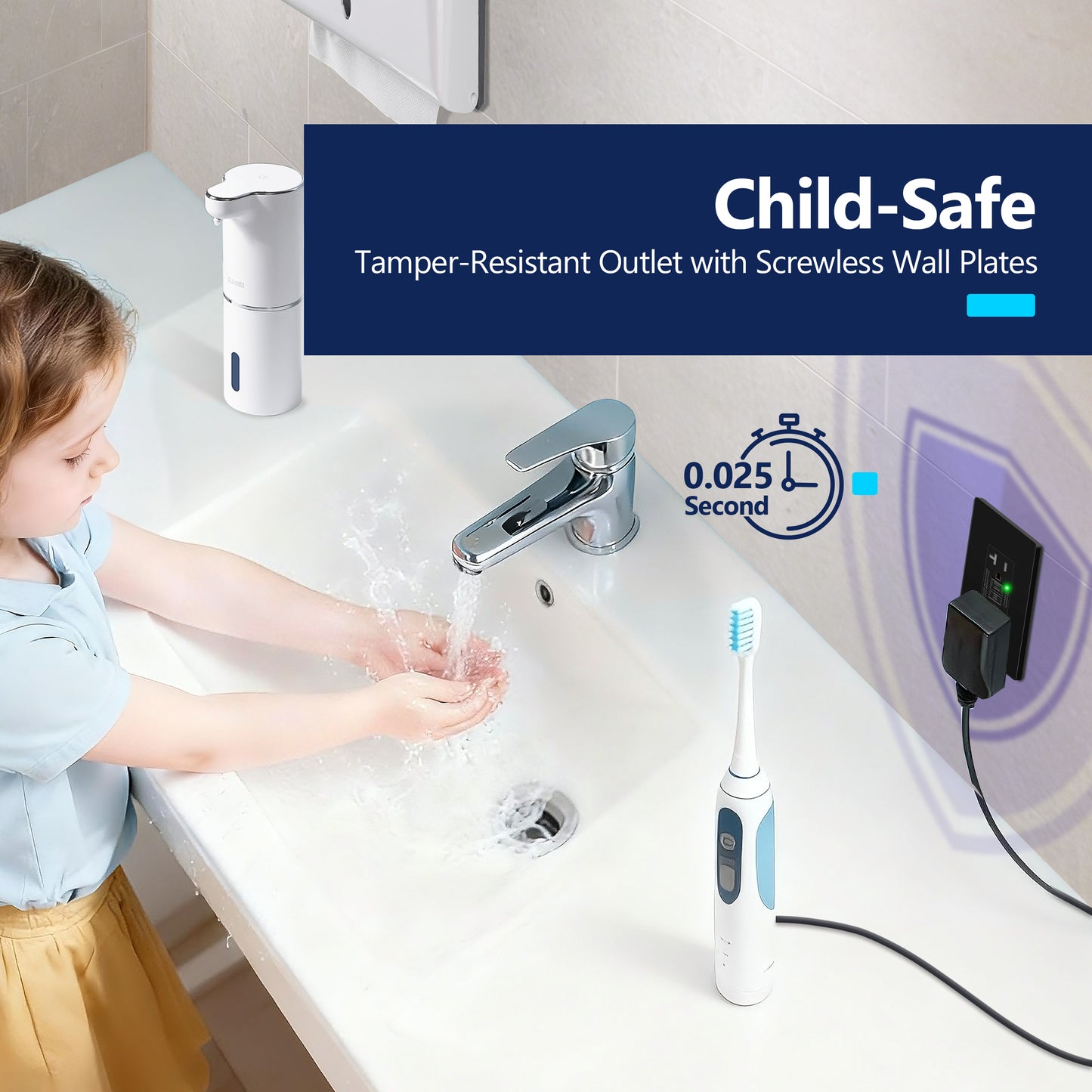 20A GFCI Outlet, Tamper-Resistant Receptacle with Self-Test, LED Indicator