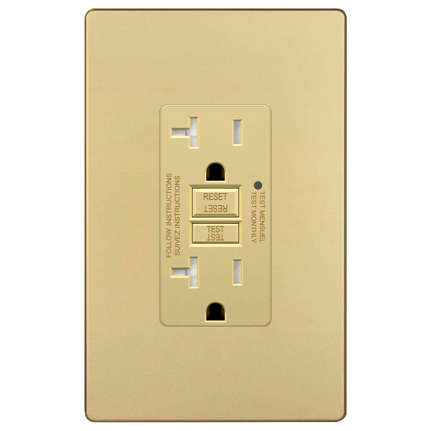 20A GFCI Outlet, Tamper-Resistant Receptacle with Self-Test, LED Indicator
