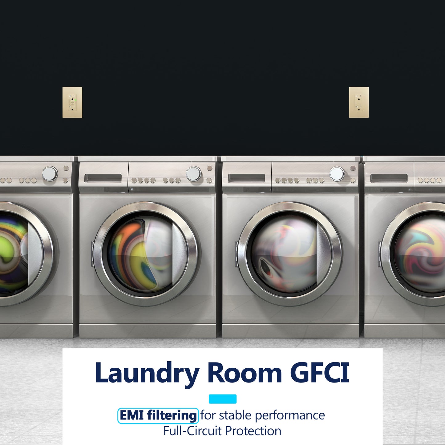 20A GFCI Outlet, Tamper-Resistant Receptacle with Self-Test, LED Indicator