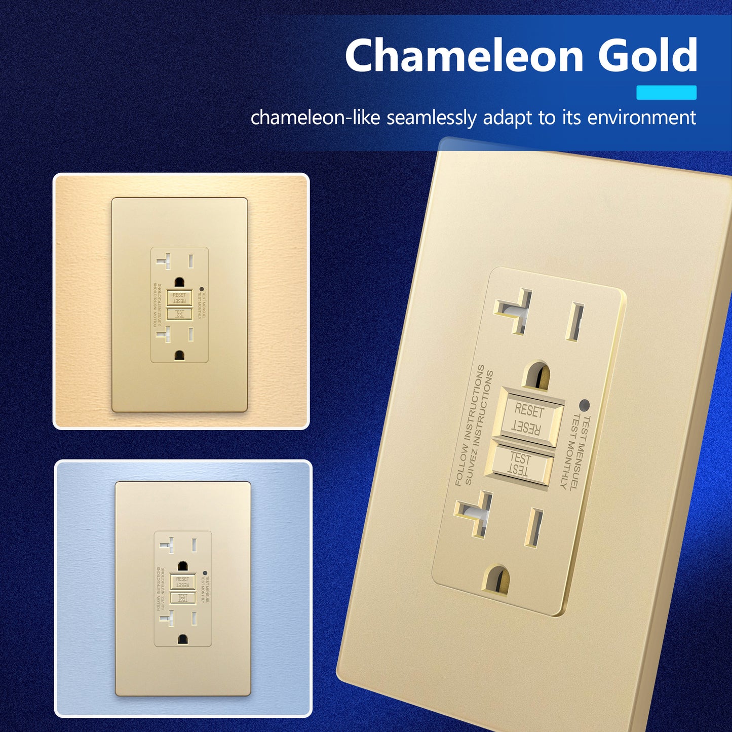 20A GFCI Outlet, Tamper-Resistant Receptacle with Self-Test, LED Indicator