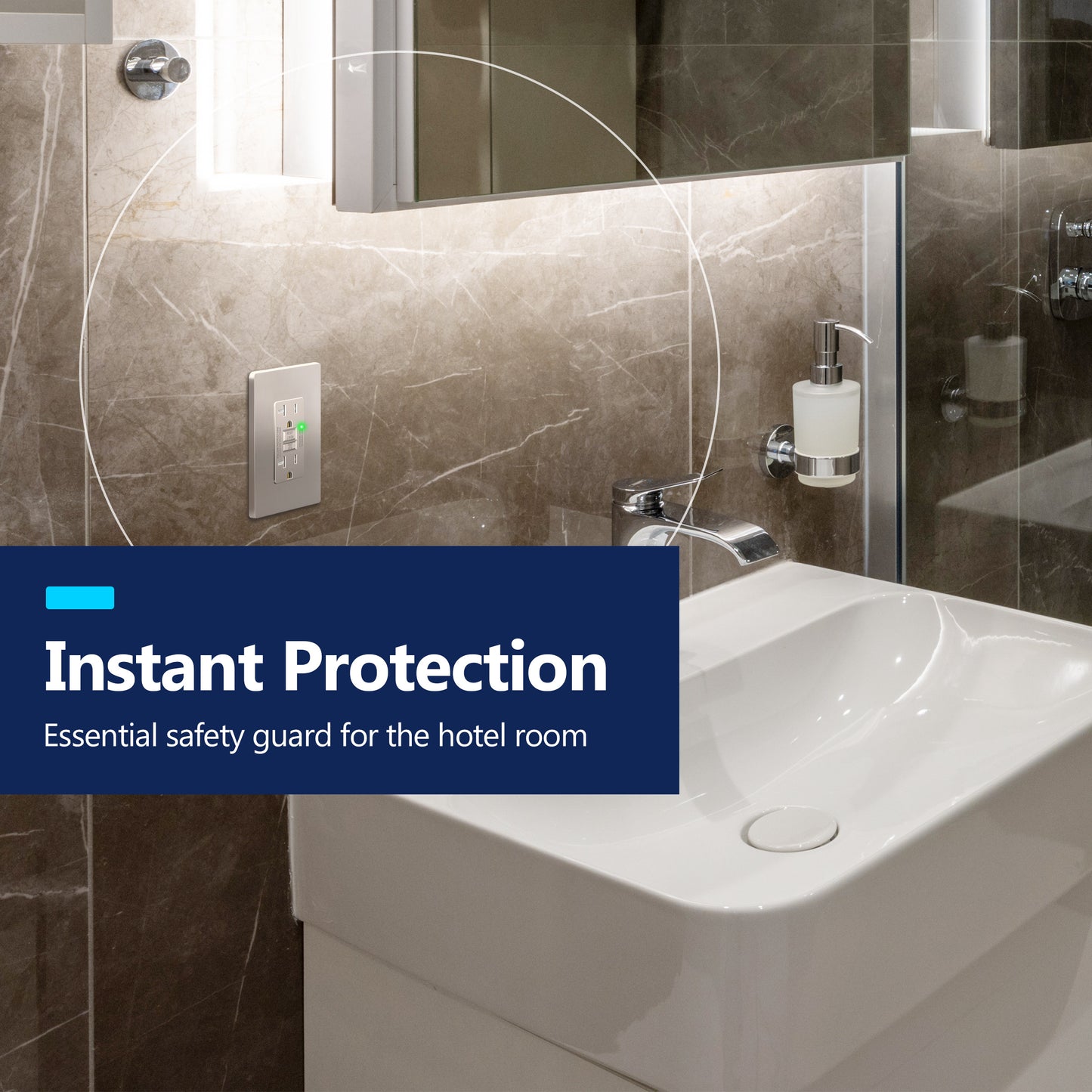 20A GFCI Outlet, Tamper-Resistant Receptacle with Self-Test, LED Indicator