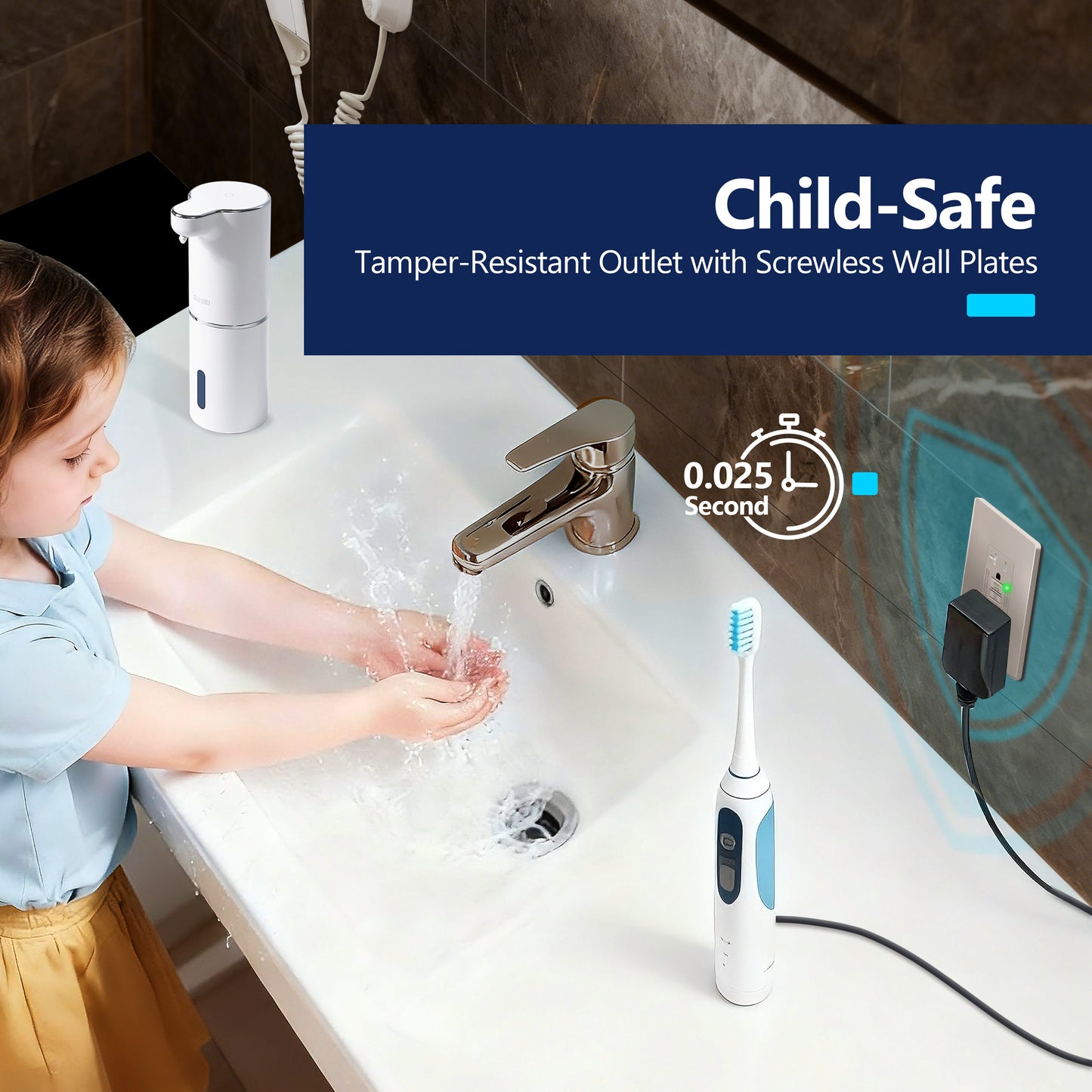 20A GFCI Outlet, Tamper-Resistant Receptacle with Self-Test, LED Indicator