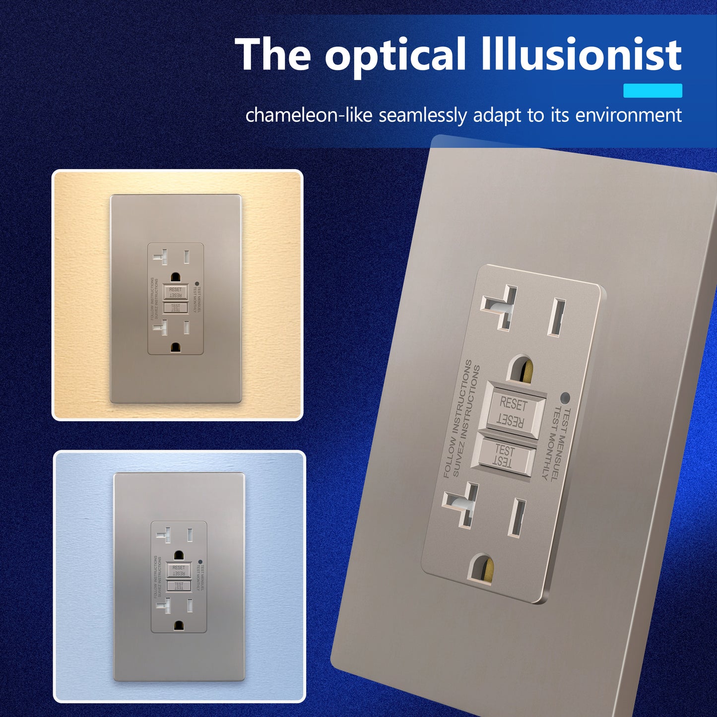 20A GFCI Outlet, Tamper-Resistant Receptacle with Self-Test, LED Indicator