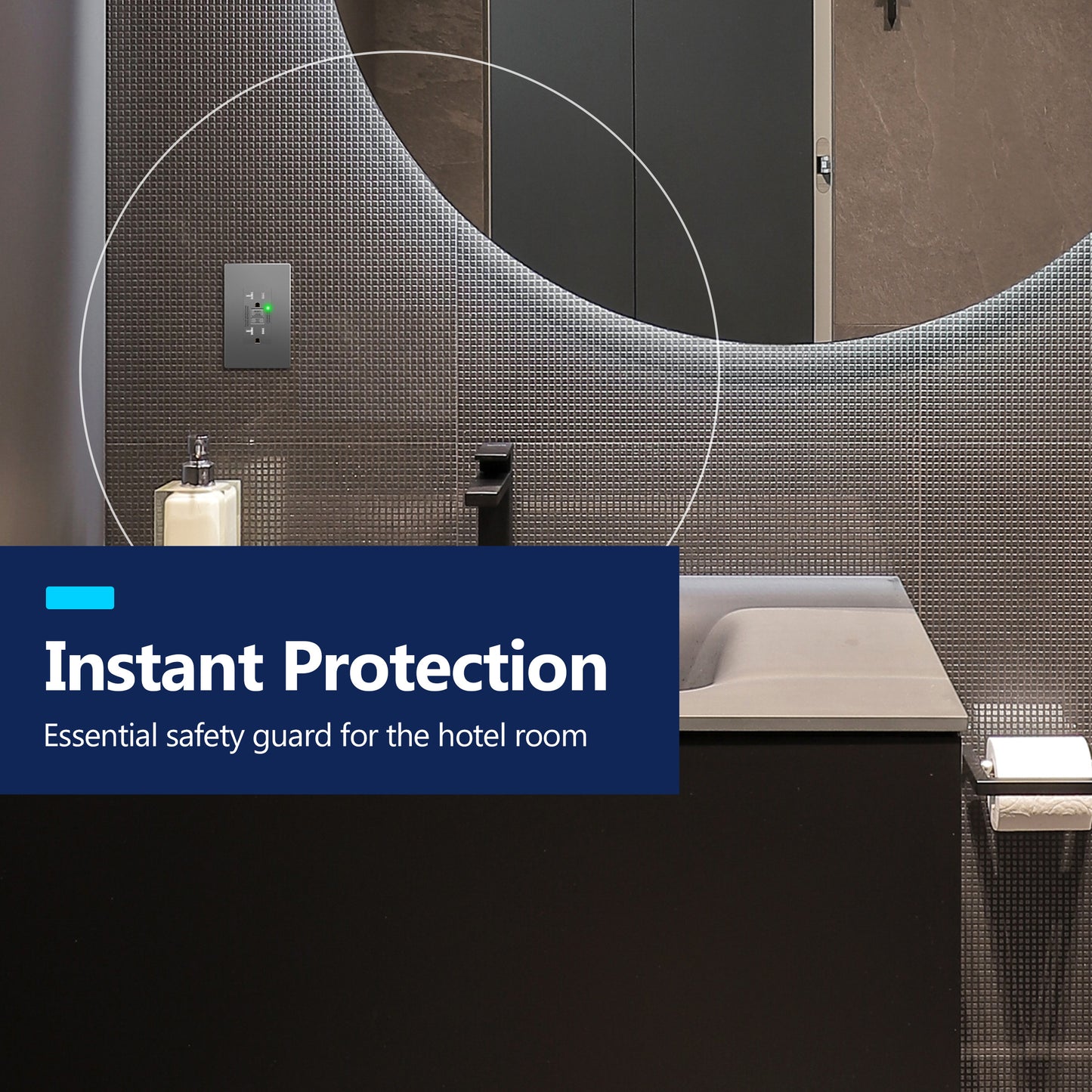 20A GFCI Outlet, Tamper-Resistant Receptacle with Self-Test, LED Indicator